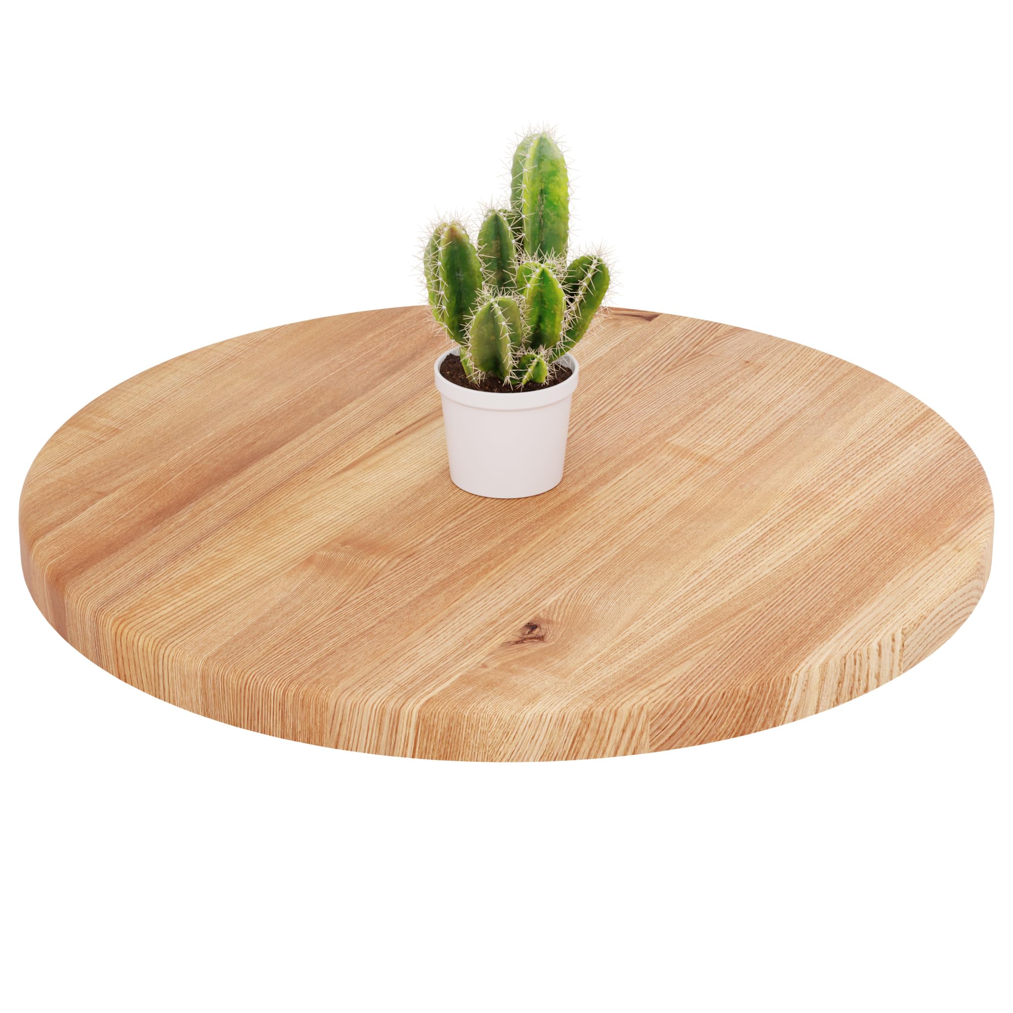 LAMO Manufaktur Holzplatte rund 50 cm aus Naturholz | Tischplatte für Couchtisch, Kaffeetisch, Nachttisch | Stärke: 28 mm | Farbe: Dunkel