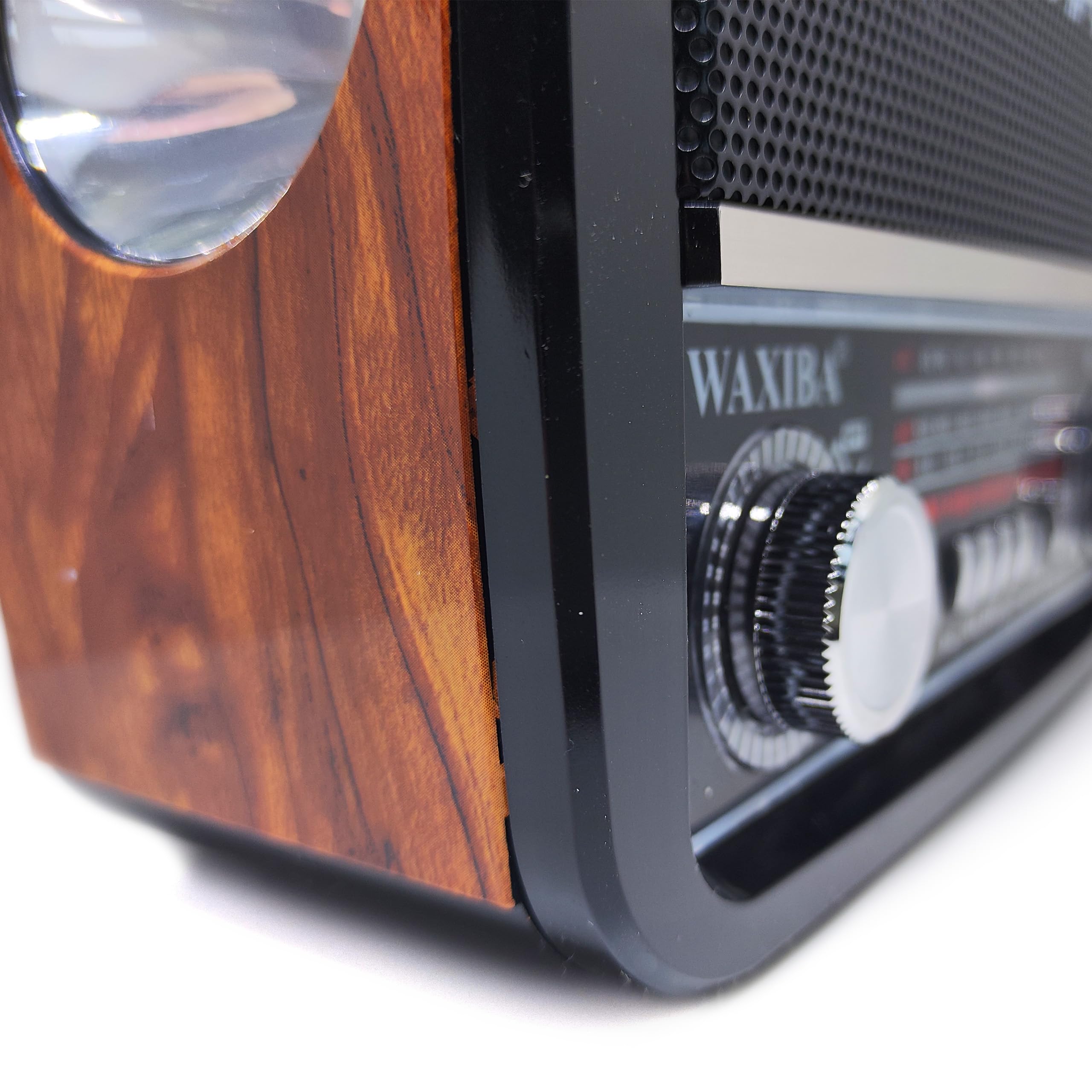Retoo Radio retro Bluetooth FM, radio nostálgica, radio de maletín, carcasa en imitación de madera, radio vintage, sistema compacto, compatible con USB, ranura para tarjetas SD, radio de cocina