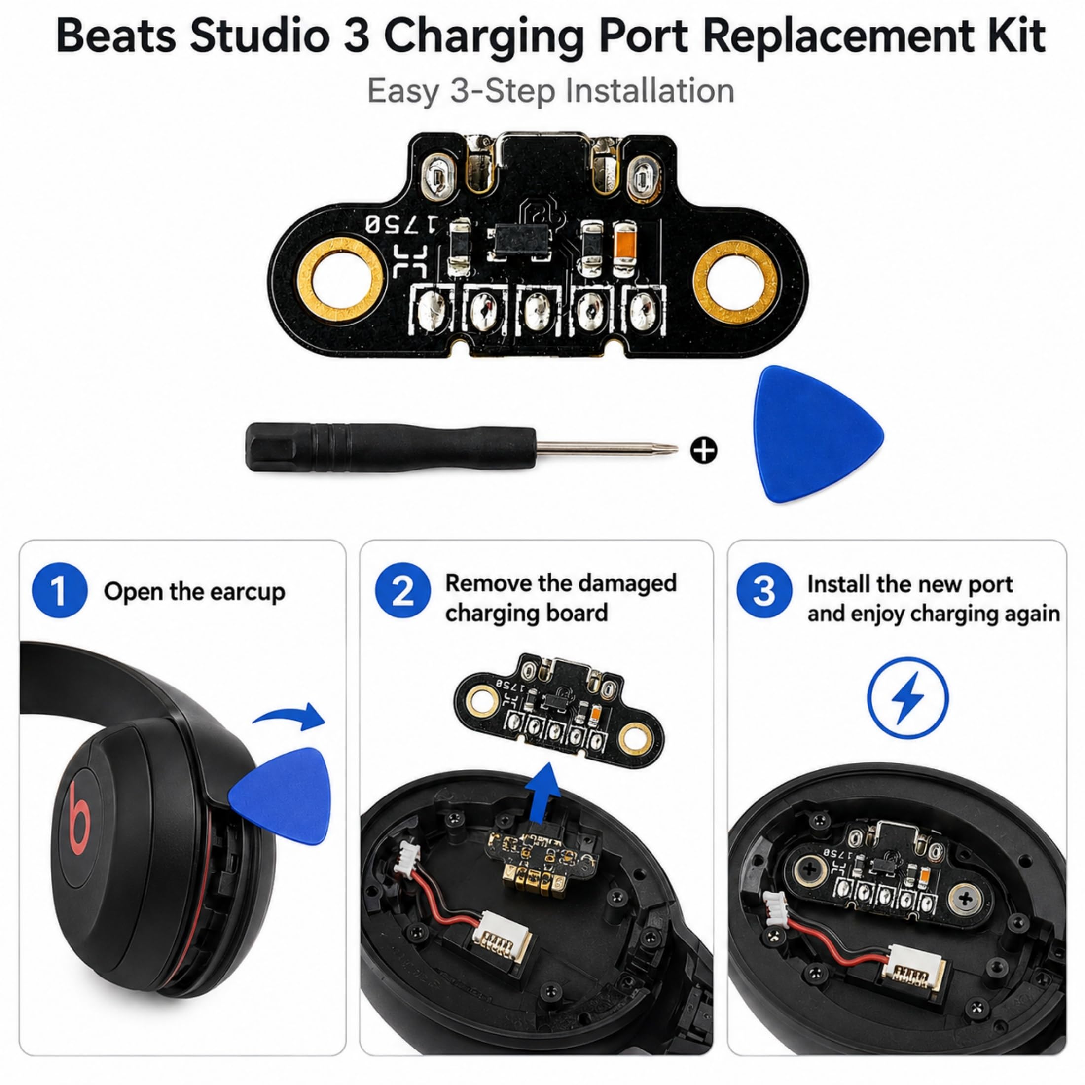 Amazon | Beats Studio 3 ワイヤレスオンイヤーヘッドフォン用USB充電