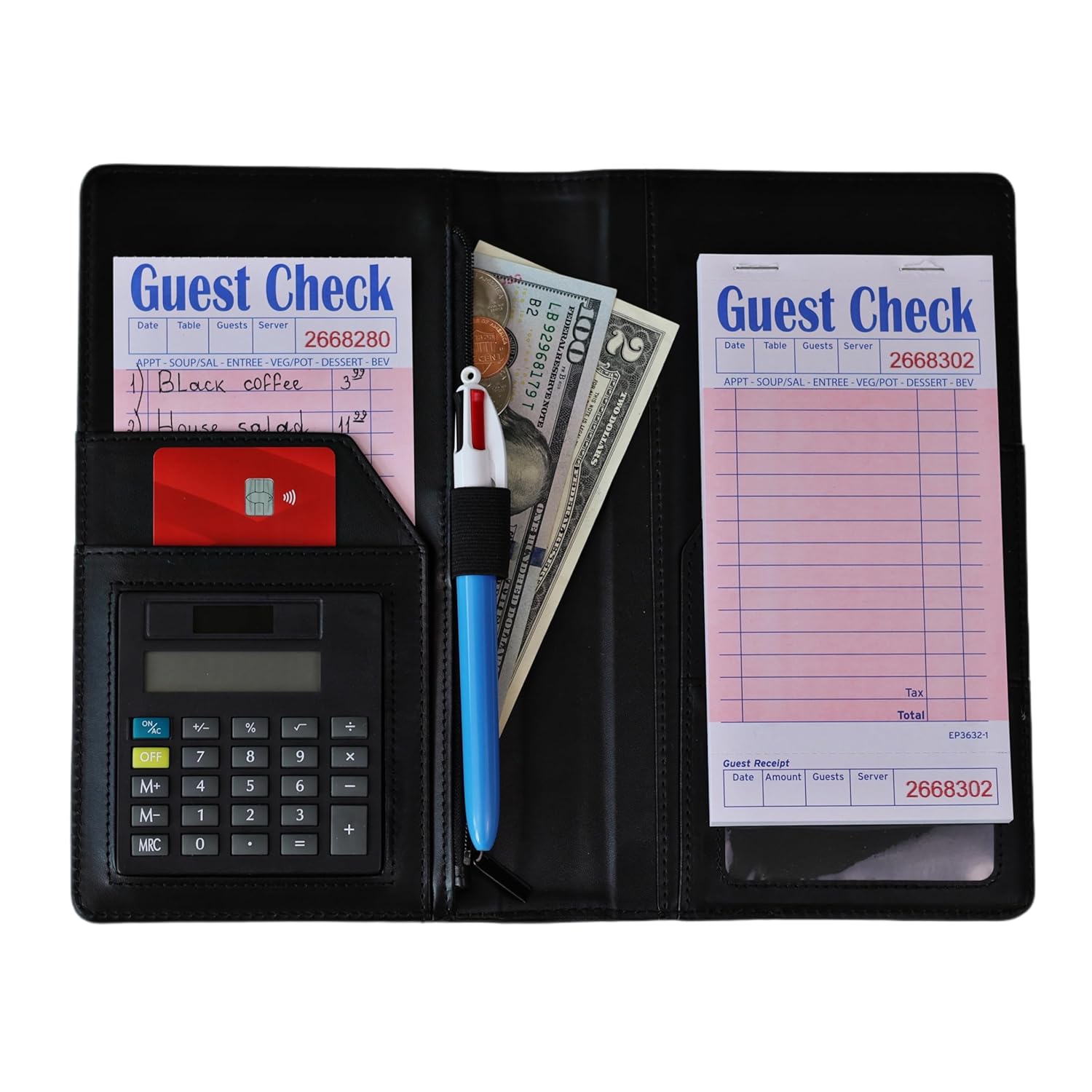 Amazon.com: Server Book with Calculator, Expandable Server Books for ...