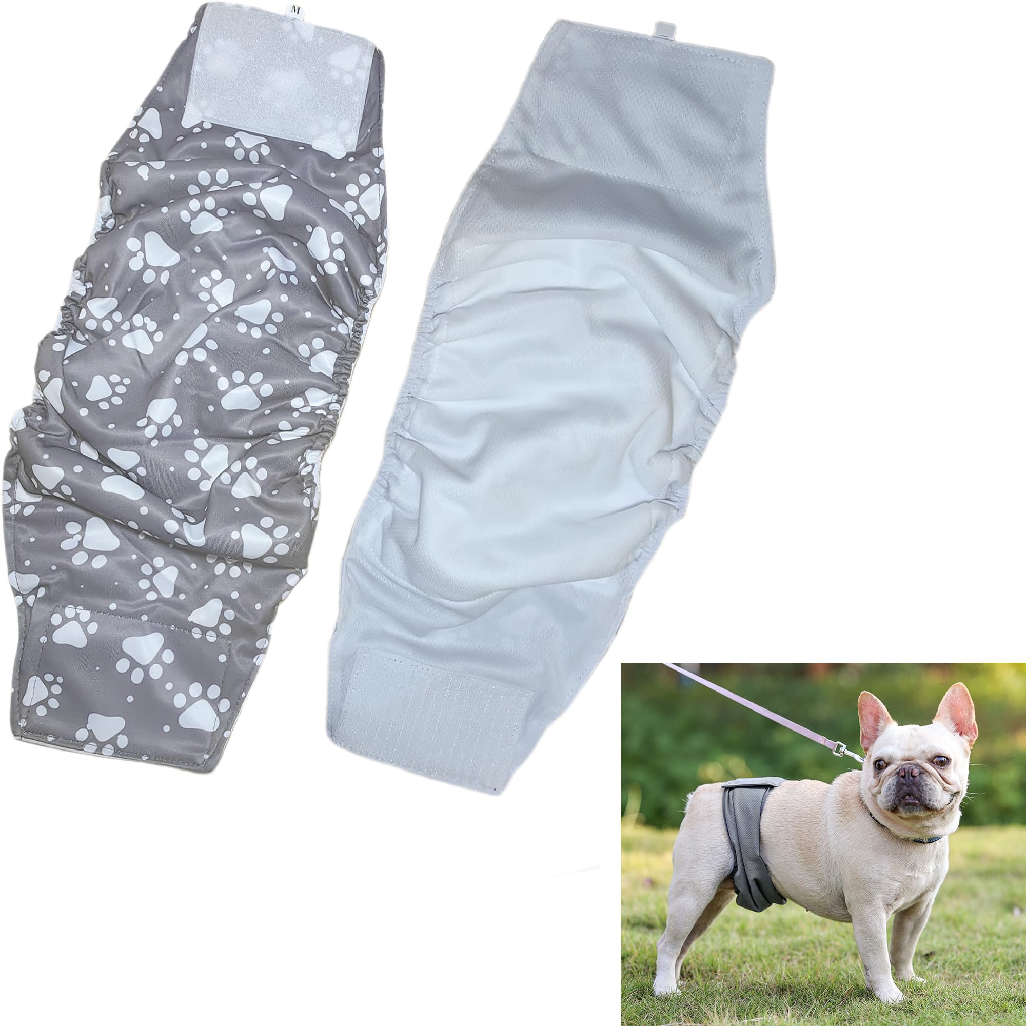 Syiyunran Pañales Reutilizables para Perros Machos - 2 Piezas Lavables Pantalones Masculinos con Flexible Altamente Absorbente con Protección contra Fugas para Incontinencia Perros Cachorros y Gatos