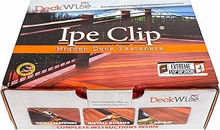 DeckWise (Brown) Ipe Clip Extreme Hidden Deck Fasteners, 3/32" Spacing, Includes Stainless Steel Black #8x2 Trim-Head Screws for 100 Sq. Ft. of AD Hardwood or Thermal Wood Decks (175 ct. Kit)