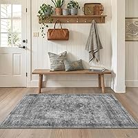 Vista 72 de Alfombra de área lavable de 5 x 7 pies para sala de estar, alfombra grande abstracta para comedor, dormitorio, alfombra antideslizante de 5 x 7