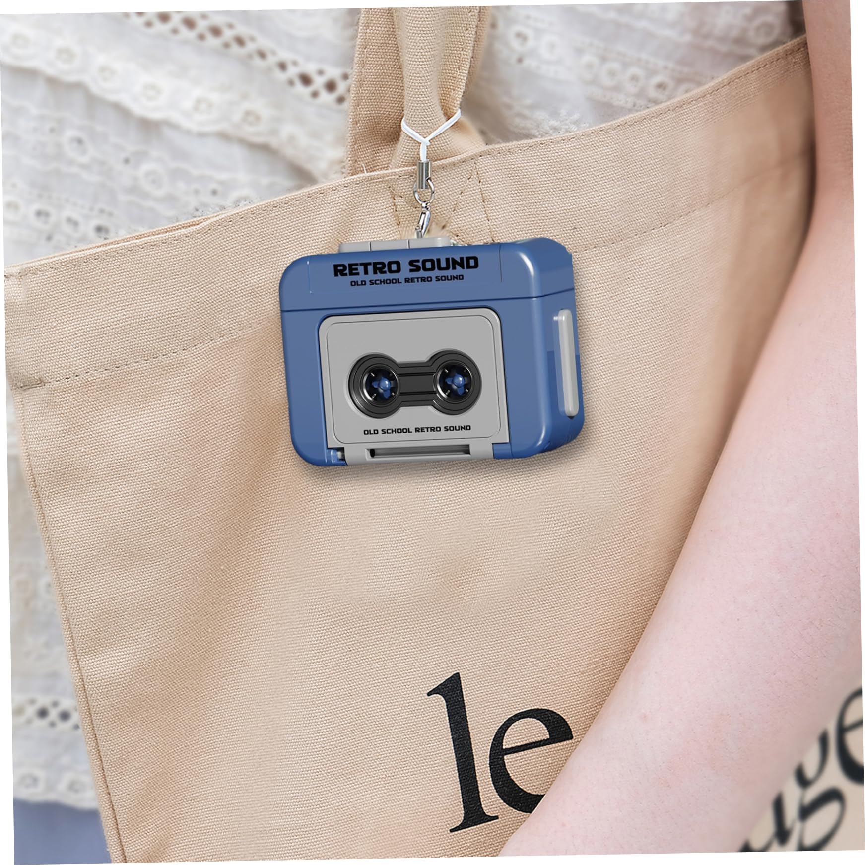 Mini Cape de grabadores de grabadora Retro Retro Mini Cassette Releta de Reproductor de Cinta con Reproductor de microcasetes de música para Mochilas, Bolsos, Regalos