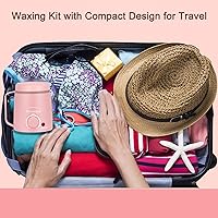 Vista 3 de Waxing Kit for Women - Mini Wax Warmer, Hard Wax Kit with 14oz Beads, Portable Hair Removal for Face, Armpit, Eyebrow, Brazilian Bikini Waxing at