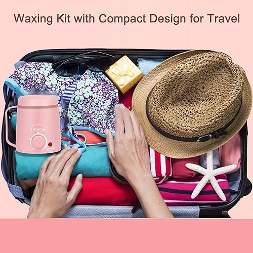 Miniatura 3 de Yovanpur - Kit de depilación para mujer  Mini kit de cera para depilación, kit de cera dura portátil con cuentas de cera dura de 14 onzas, kit de