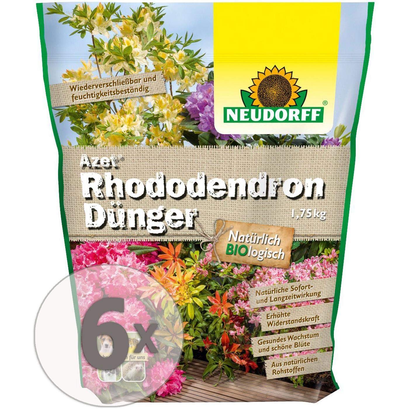 Sparpaket: Neudorff Azet Rhododendron Dünger 6 x 1,75Kg