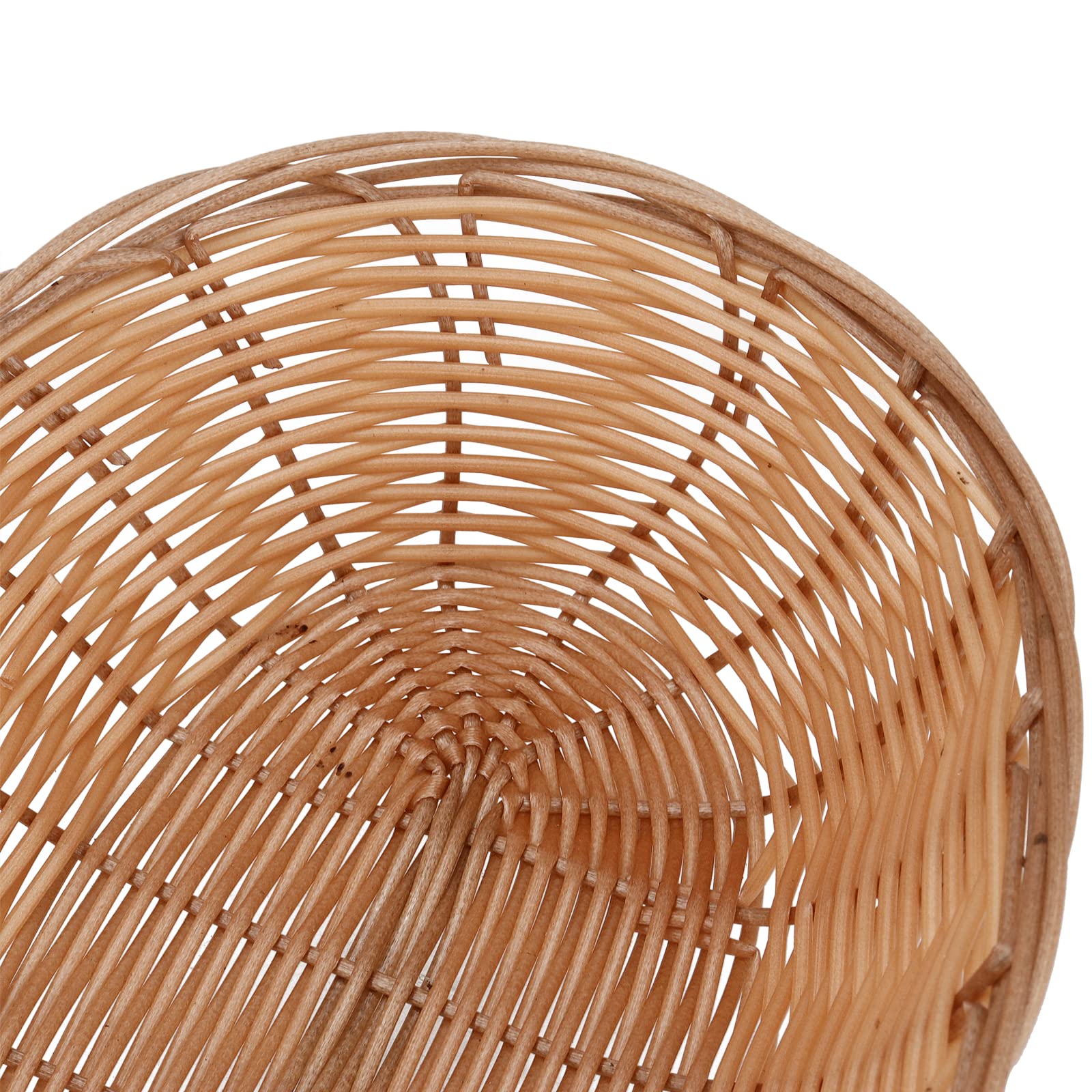 HOZEON Confezione da 15 cestini ovali in plastica, 20 x 17 x 2,8 cm, cestini per il pane in vimini, cestini per il pane intrecciati, cestini per la frutta, per cucina, ristorante, marrone chiaro