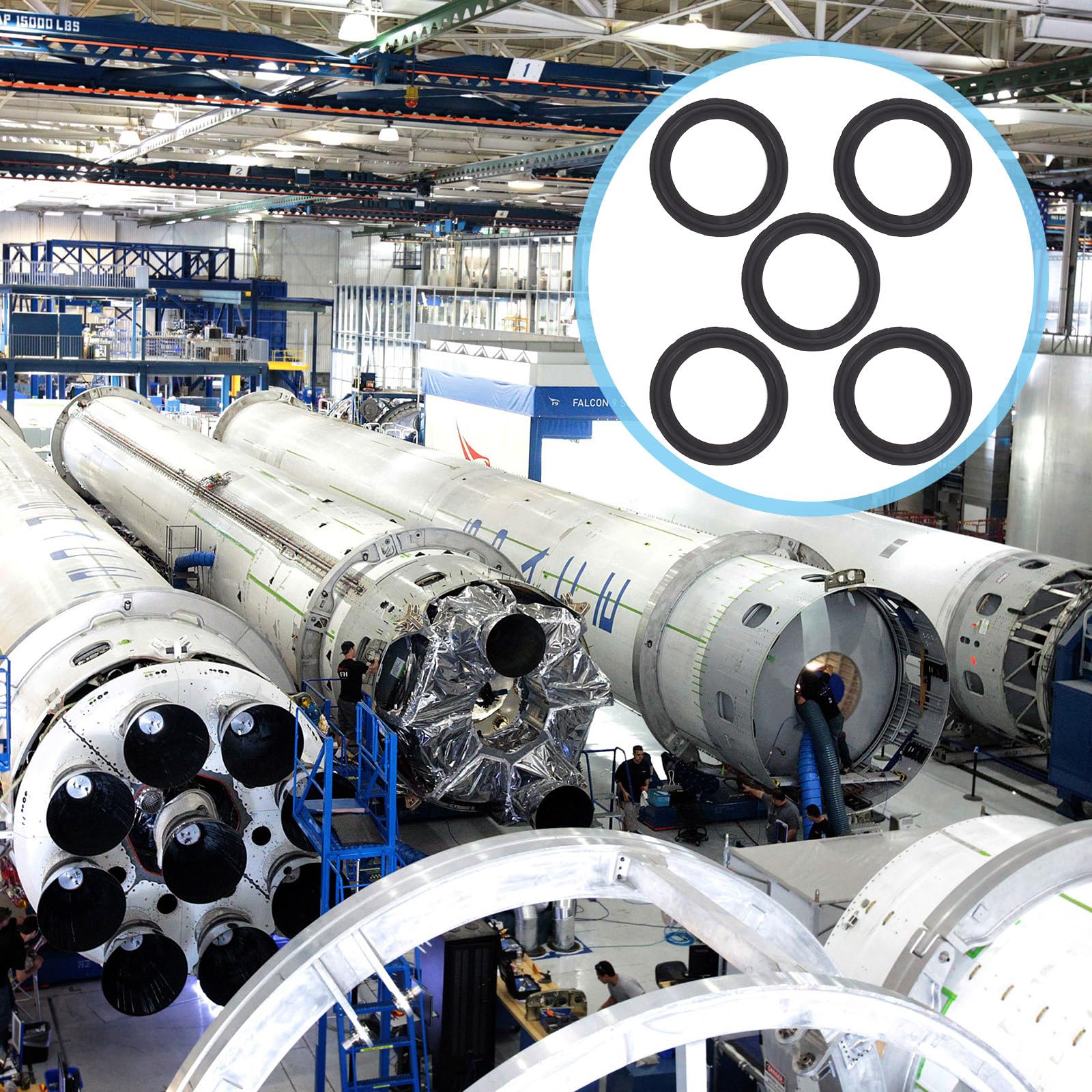 SHINEOFI Guarnizione Tri-Clamp in Gomma Fluorurata 5 Pezzi Anello di Tenuta per Raccordi a Morsetto da 2 Pollici o-Ring Flessibile Resistente a Gas e Acidi per Uso Alimentare Birra e
