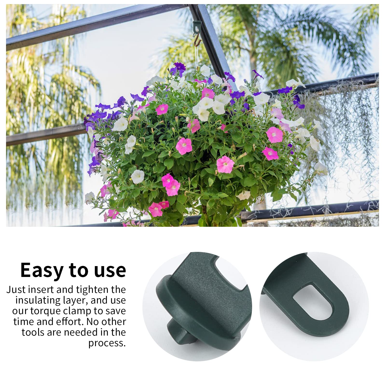 50 Pieces Greenhouse Twist Clips, Plastic Greenhouse Shading Fixing Clips for Garden Hanging Basket Plants Pot - Image 4