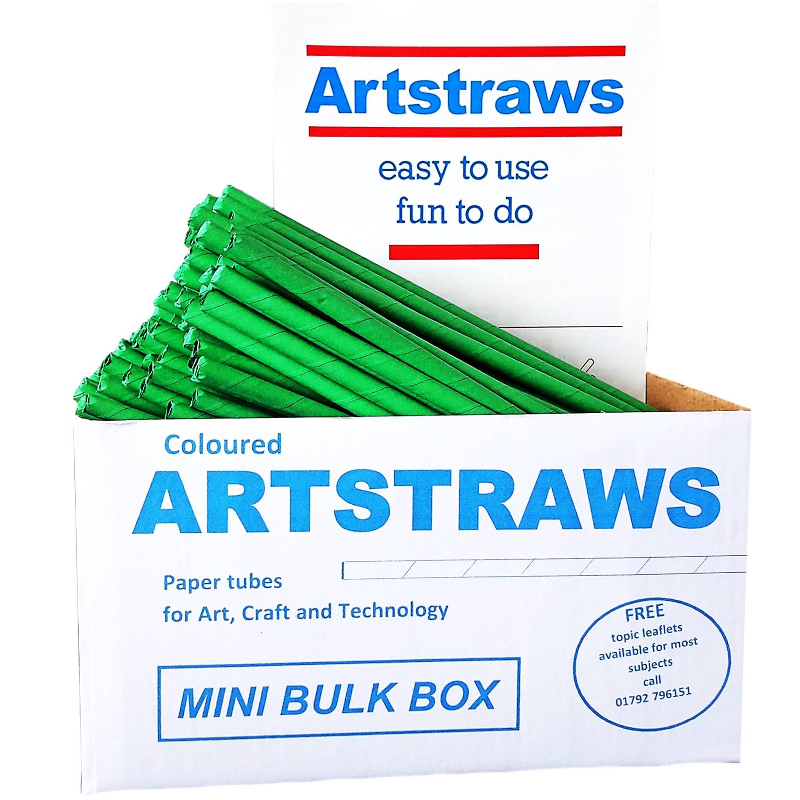 Artstraws MINI SCHOOL PACK GREEN PAPER STRAWS ART STRAWS 250 6mm