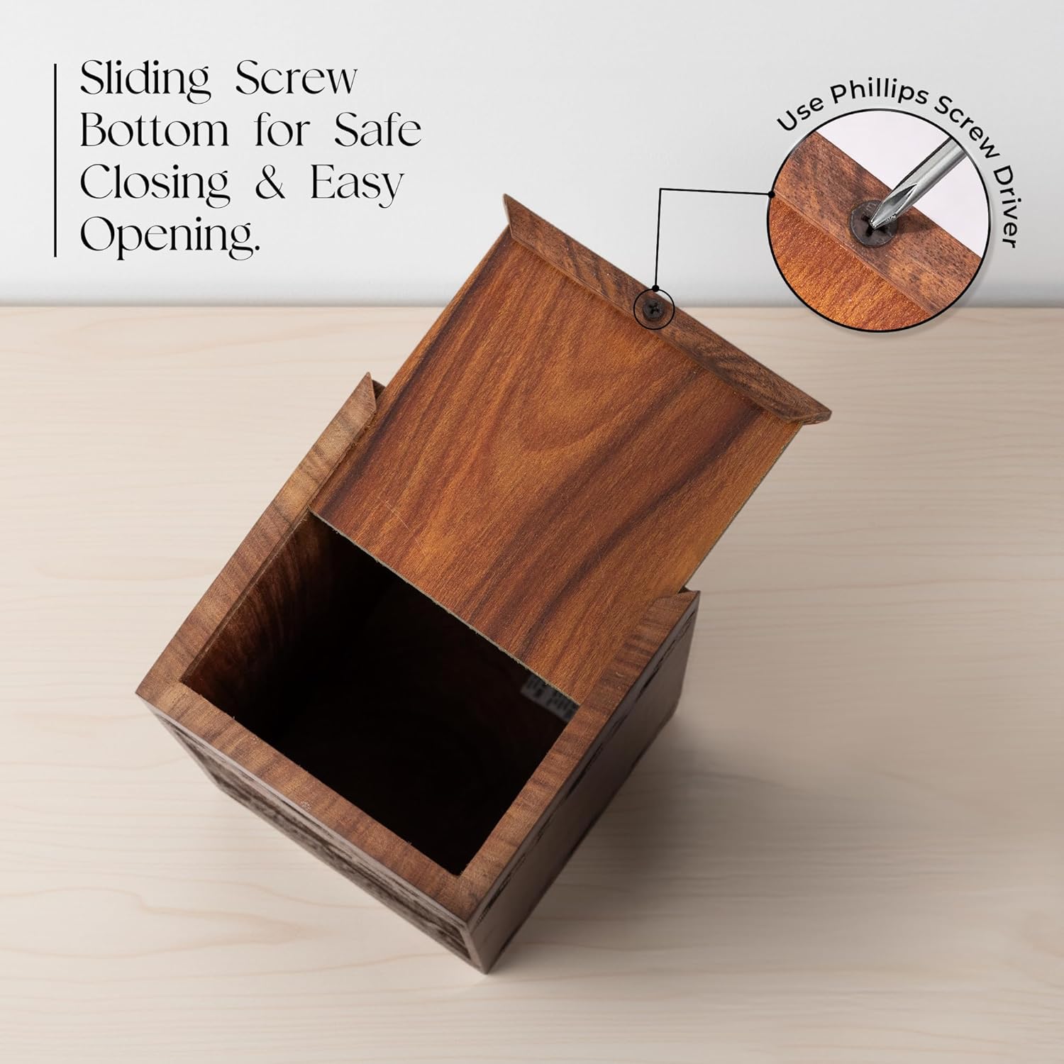 Wooden Urns for Human Ashes Adult Male, Female - Wood Urn for Women, Resin Decorative Urns - Memorial, Burial Wooden Cremation Urns for Human Upto 20 lbs, Thunderstorm - 1pc - Image 4