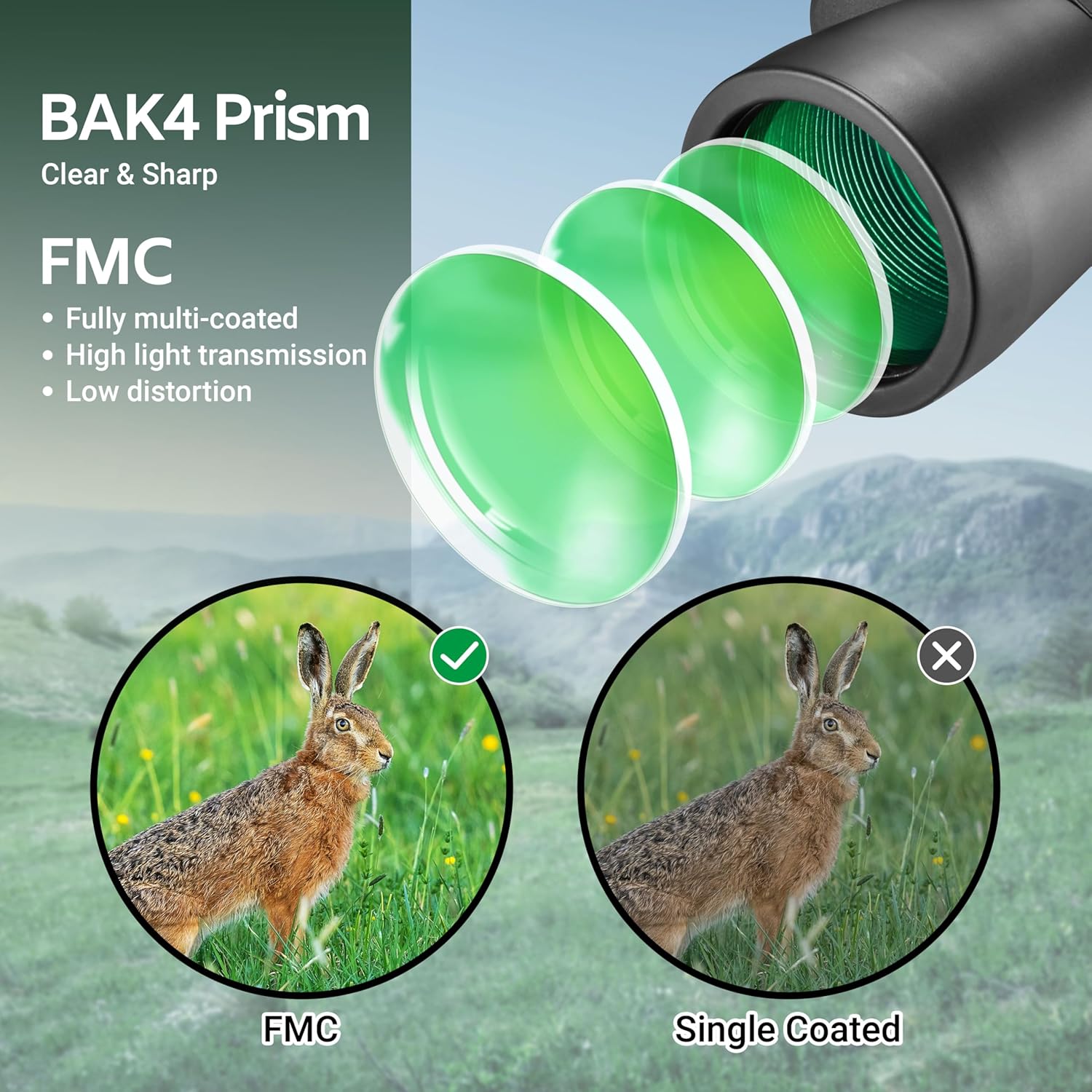AOMEKIE 10x50 Professional High Powered BAK4 Prism Binoculars for Adults FMC Lens Full-Size Waterproof HD for Bird Watching Concert Outdoor Hiking Traveling