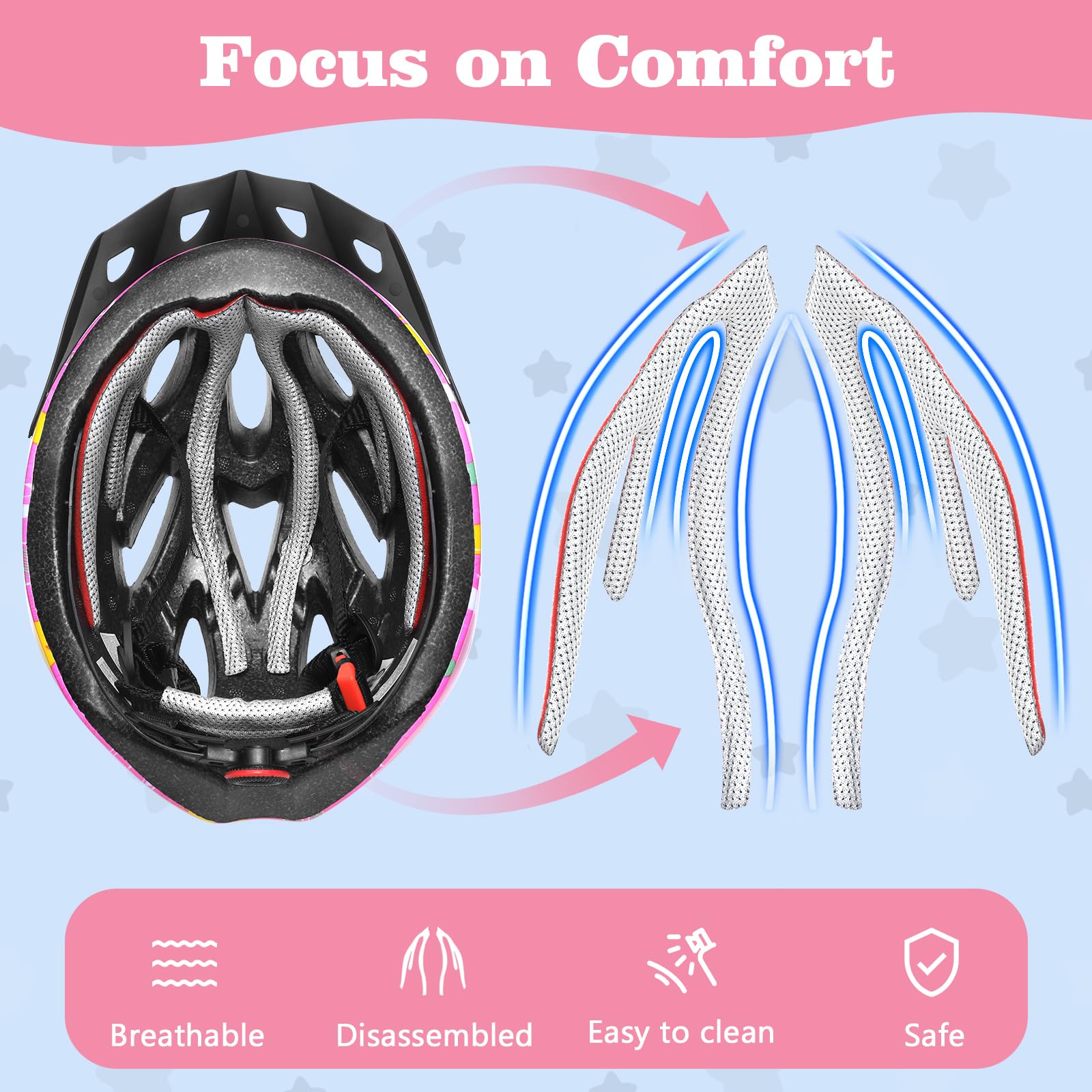 Zacro Kids Bike Helmet - Boys and Girls Youth Bike Helmets Fits Ages 5-8/8-14 Year Olds, Dial Fit Adjustment & Detachable Visor, Lightweight Bicycle Helmet for Mountain Cycling CPSC Safety Certified