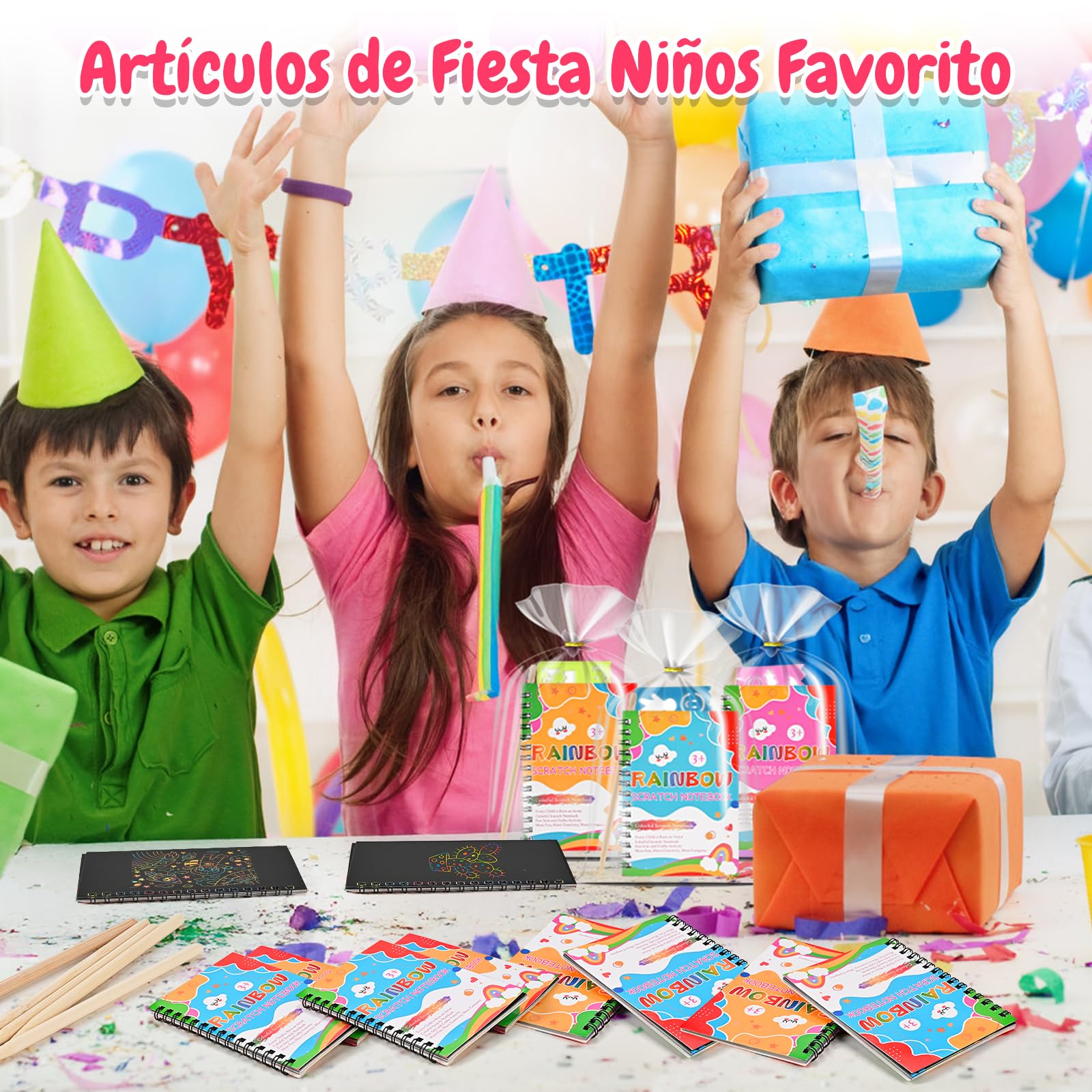 GOLDGE 20 Libros Scratch Art, Kit Manualidades Niños para Detalles Cumpleaños Niños|Juguetes Niña y Niño, Regalos Cumpleaños Niños Colegio Invitados con Bolsas|Regalo Niña y Niño 2 3 4 5 6 7 8 9 Años