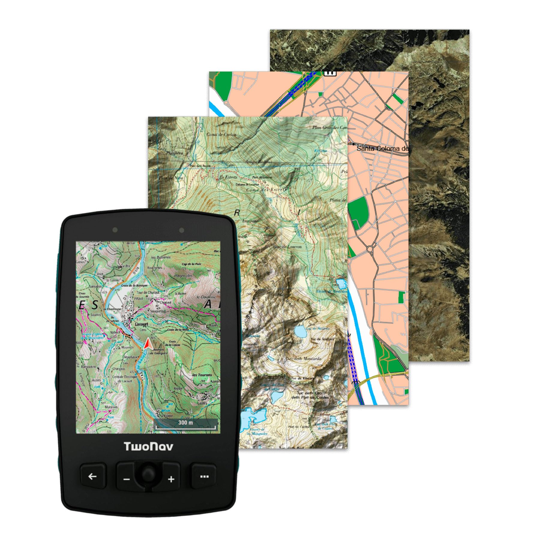 TwoNav Aventura 2 Plus, GPS de mano con pantalla amplia 3.7 pulgadas, botones y joystick para montaña, alpinismo, trekking o senderismo con mapas incluidos. Color Azul Turquesa