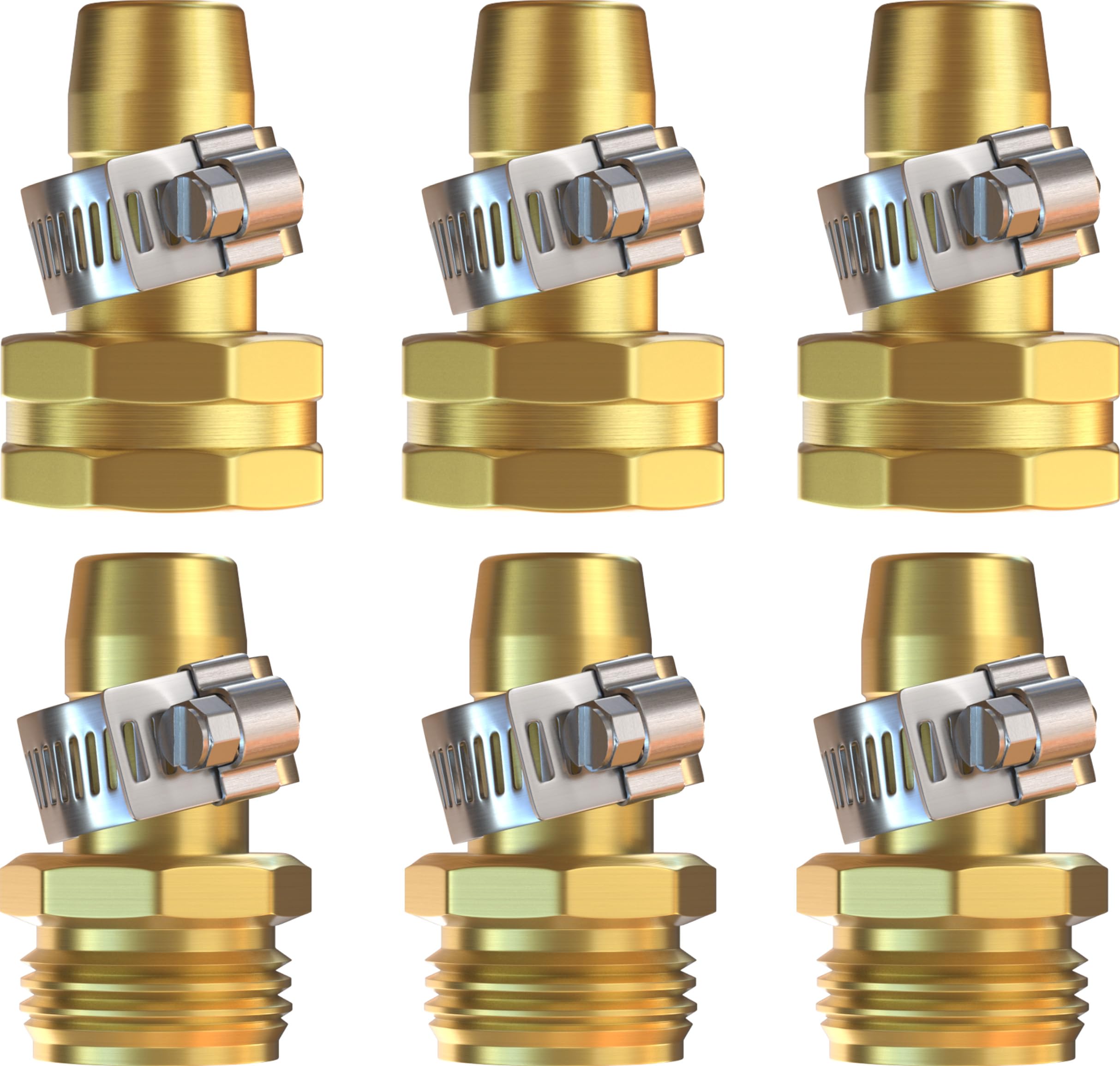 DBR Tech® Garden Hose Repair Kit 5/8” & 3/4" | Heavy Duty Leak-Proof Metal Hose Mender & Connector Set | Male & Female Fittings to Fix Water Hose Ends and Replacement, 3 Set