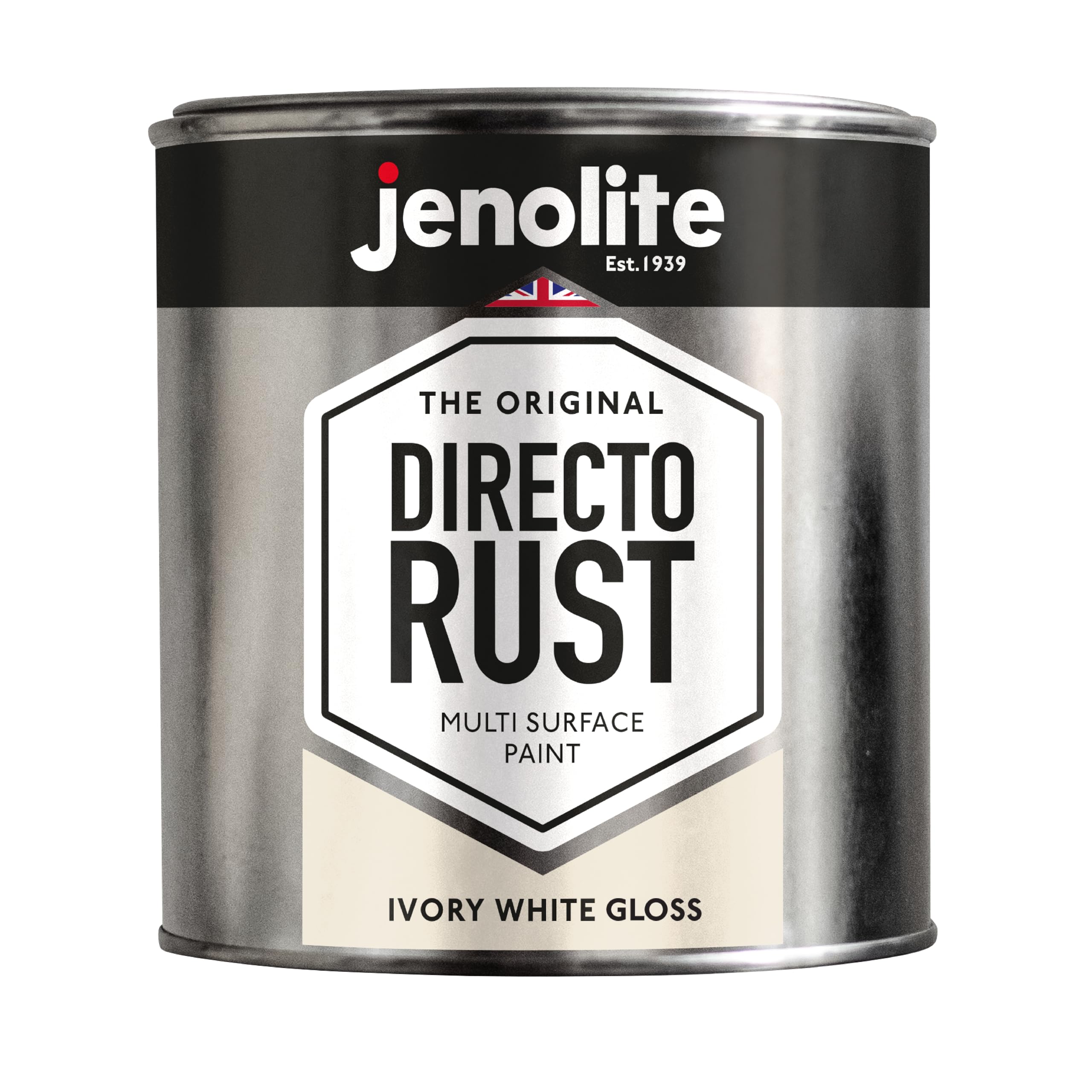 JENOLITE Directorust Ivory White Gloss - Multi Surface Paint - For Use On Wood, Metal, Plastic, Ceramic & Rusted Surfaces - 1 Litre (RAL 1013)