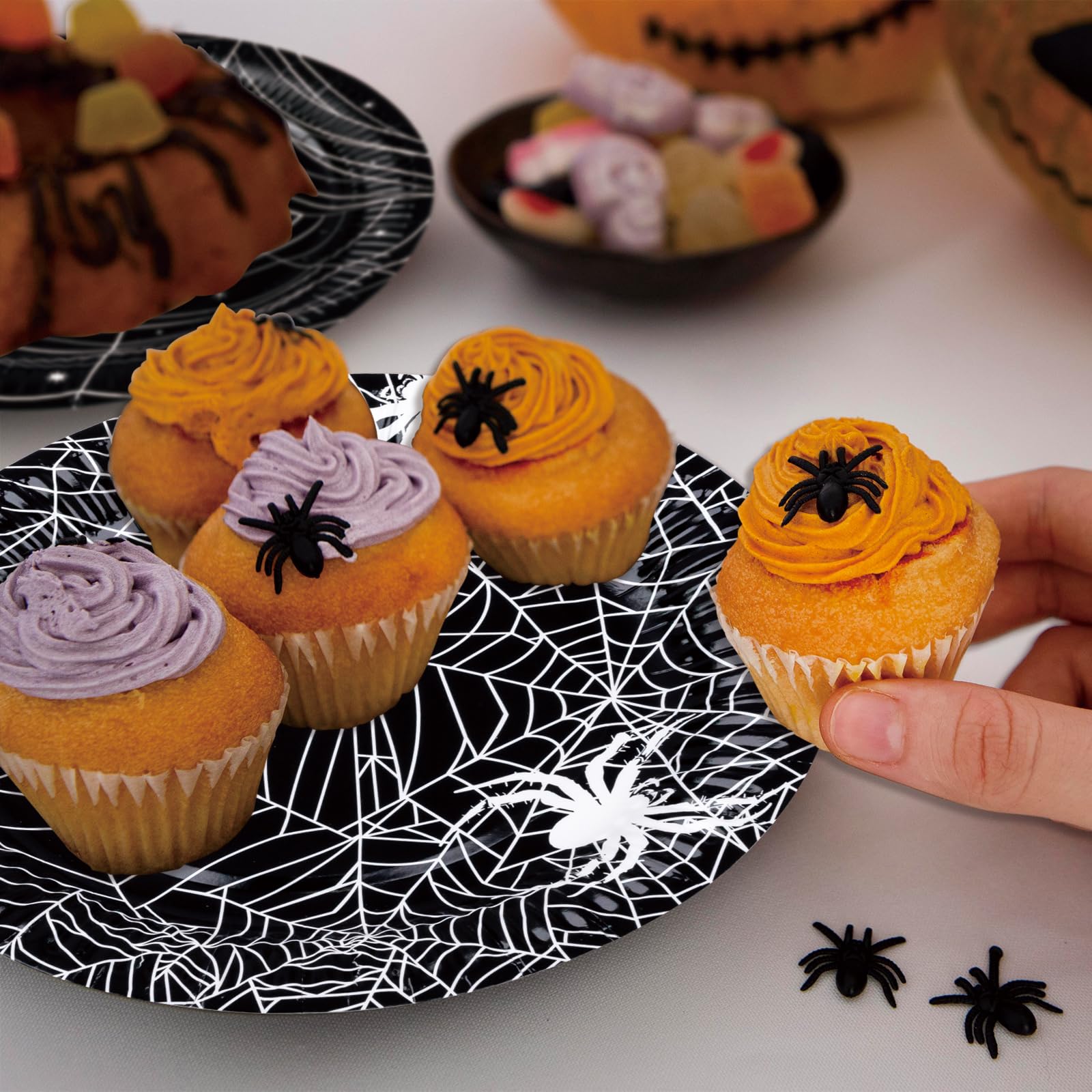 Assiette De Fête D'halloween Panier De Bonbons Toile D'araignée Assiette De Fruits De Fête D'halloween (A 28 * 7.8cm - 11