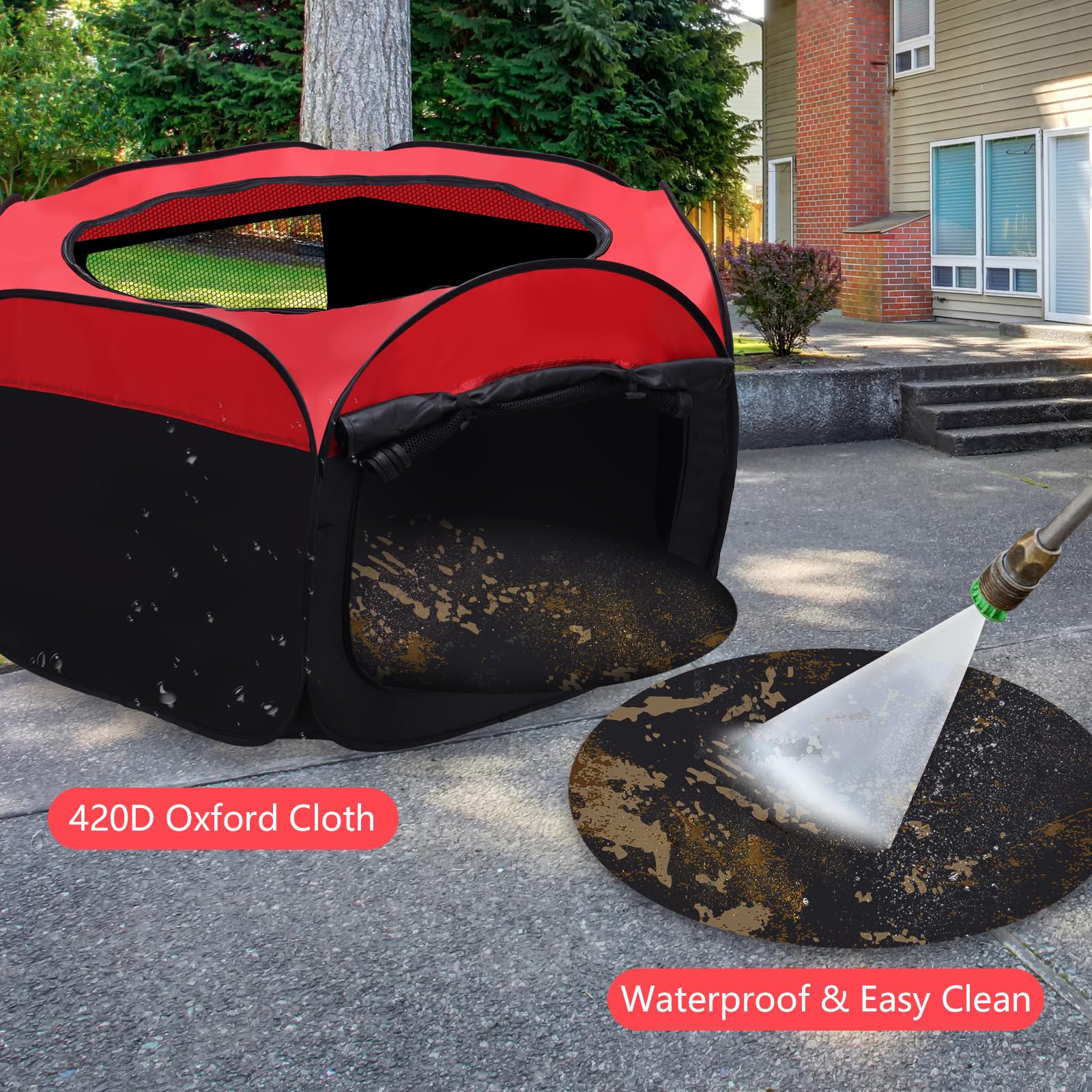 GHWMYD Recinto per Animali Domestici, Incubatrice per Pulcini, Gabbia per piccoli animali pieghevole, Recinzione in Tessuto Oxford e a Rete per Porcellini d'India Conigli Criceti Quaglie(51x114x114cm)