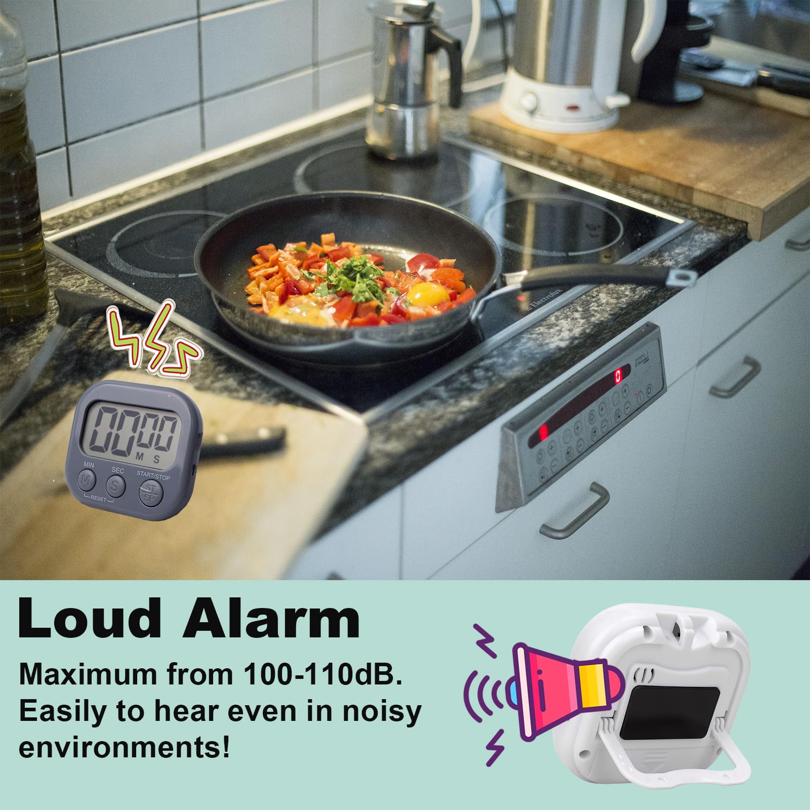 Amazon.com: 6-Pack Digital Kitchen Timer, 99-Min 59-Sec Countdown