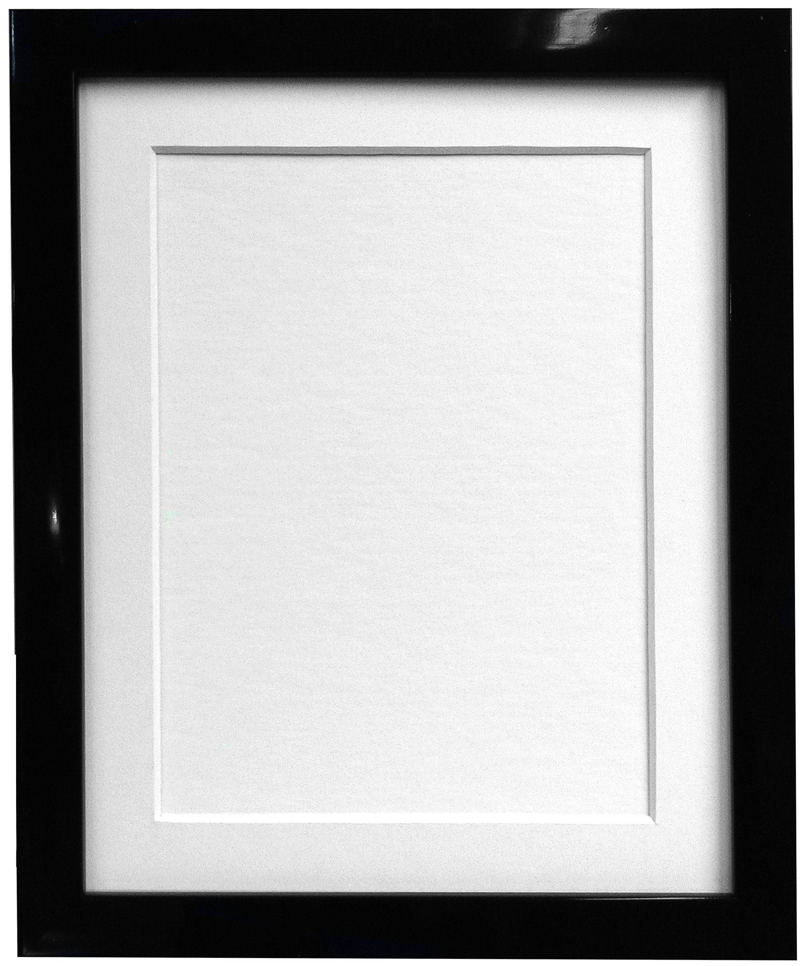 FRAMES BY POST 20mm Black Photo Picture Poster Frame with White Mount 45 x 30cm For Pic Size 14" x 8" โ image 1