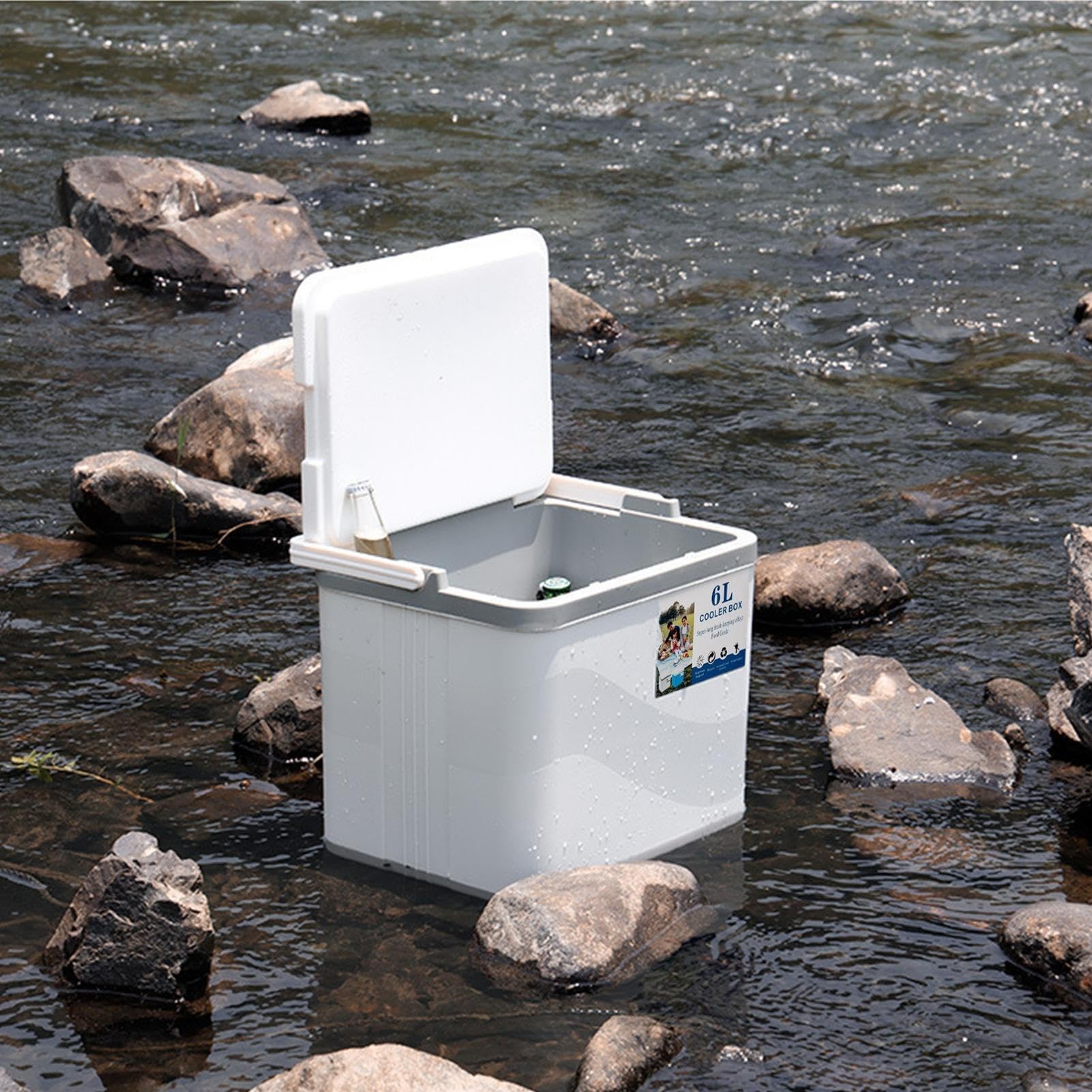 Iouyjiu Chest Cooler, przenośne pudełko do lodów, pojemnik chłodzący izolowany, długi system chłodzenia na plażę, piknik, tailgating, żeglarstwo, wędrówki sporty i kemping rozrywkowy,