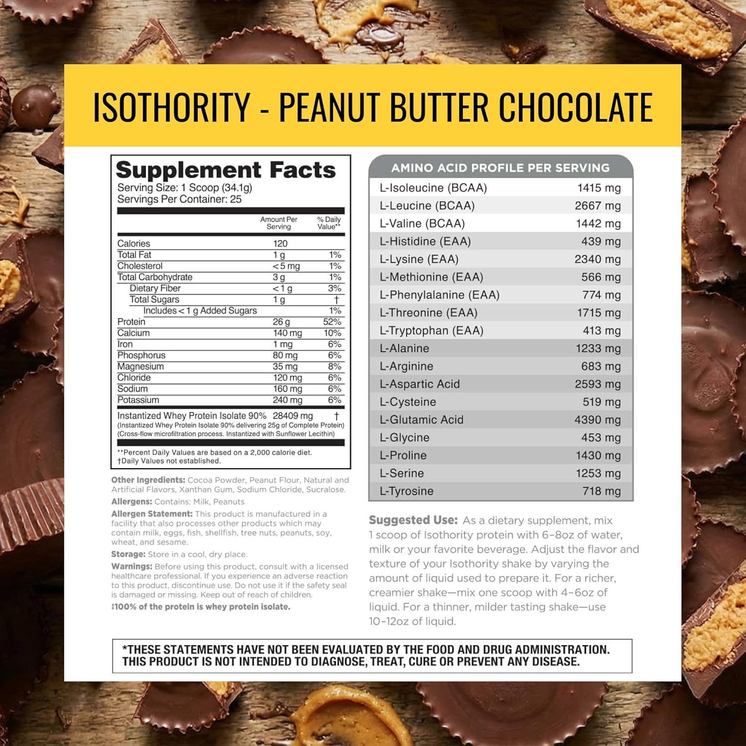 Nutrithority - Isothority Isolated Whey Protein Powder with Ultra-Absorbable Protein and BCAAs to Build Muscle and Accelerate Recovery, Keto Friendly, Low Carbs, Gluten Free (Chocolate Peanut Butter)