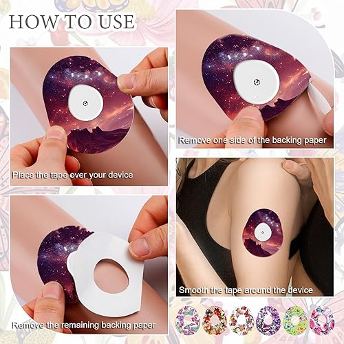 Vista 47 de Paquete de 36 parches adhesivos para sensor Libre 2 con cielo estrellado CGM Parches impermeables CGM cubiertas CGM a prueba de sudor Sensor