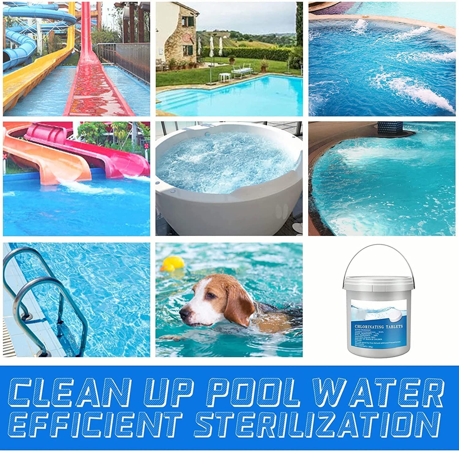 Buy Chlorine Tablets, 100g Chlorinating Tablets with Chlorine Floater