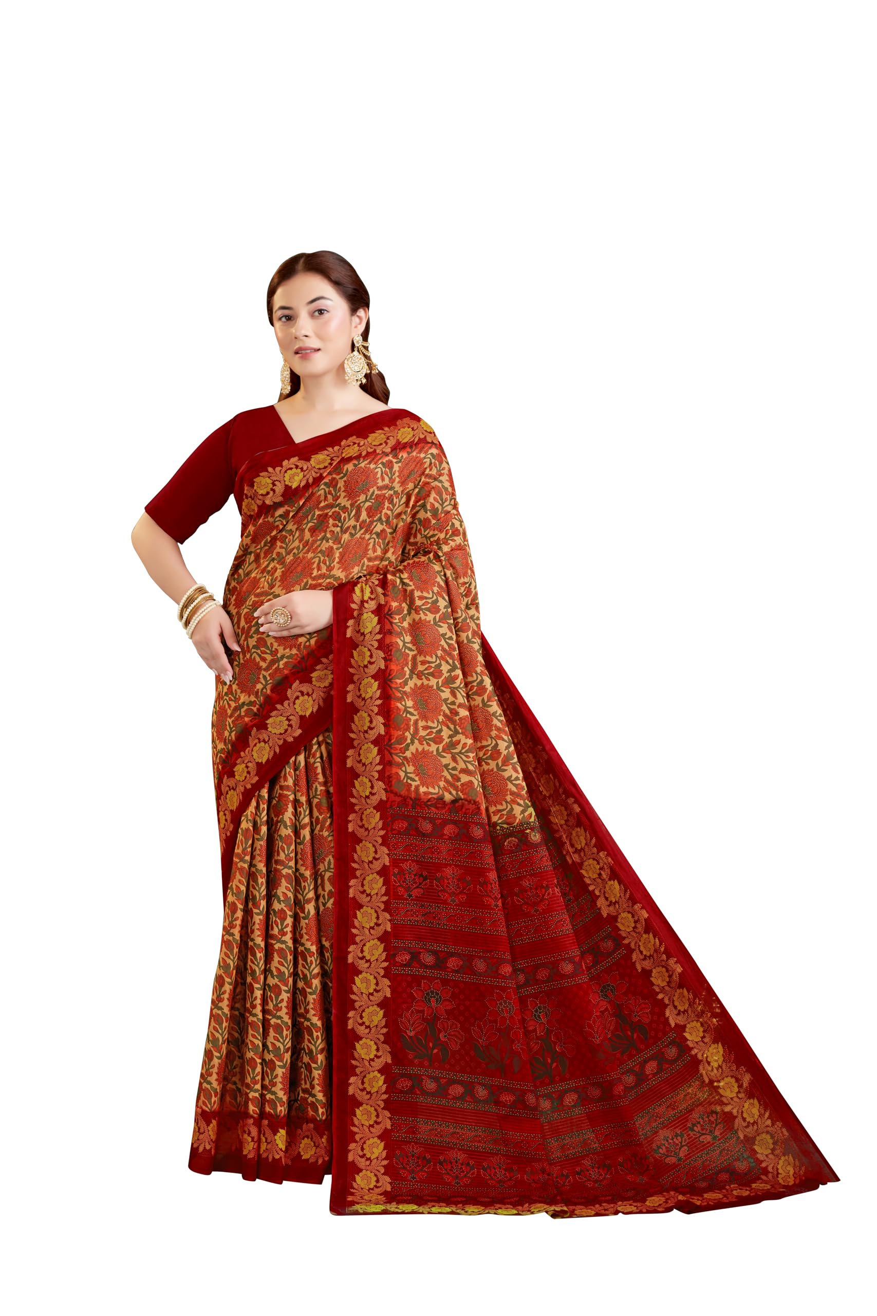 tamaira fashion Women's Kalamkari Printed Pure Soft Cotton Mulmul Saree Without Blouse Piece(11941_Parent)-picture-20