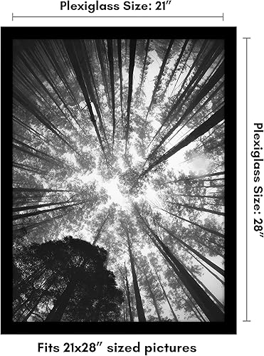 Vista 131 de Americanflat - Marco para póster de 71 x 74 cm con plexiglás pulido, portarretratos negro de madera industrializada, Epic Collection, marco ancho