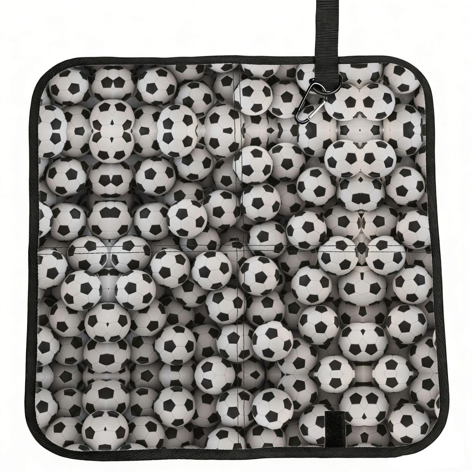 OKFSTY Soccer Sea Print Fold Away Seat Cushion Portable Outdoor Pad Polyester Bleacher Bench Mat Travel Picnic Pad