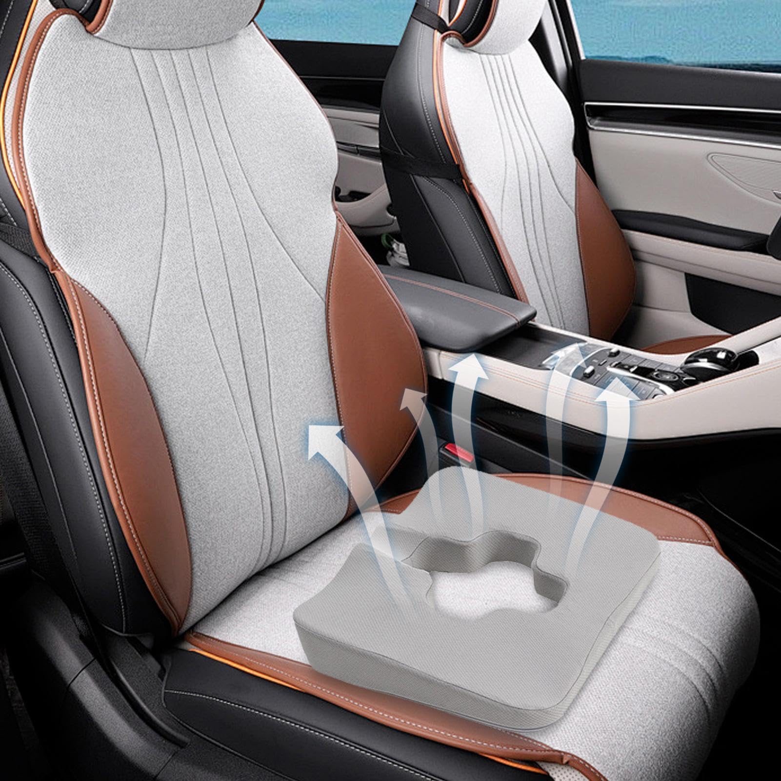 Autositzschaumkissen, Sitzkissen zum Fahren Ergonomische weiche Sitzmatte | Atmungsaktive Haltung Korrekturkissen zum Arbeiten, Lernen, Lesen, Schreiben, Fahren