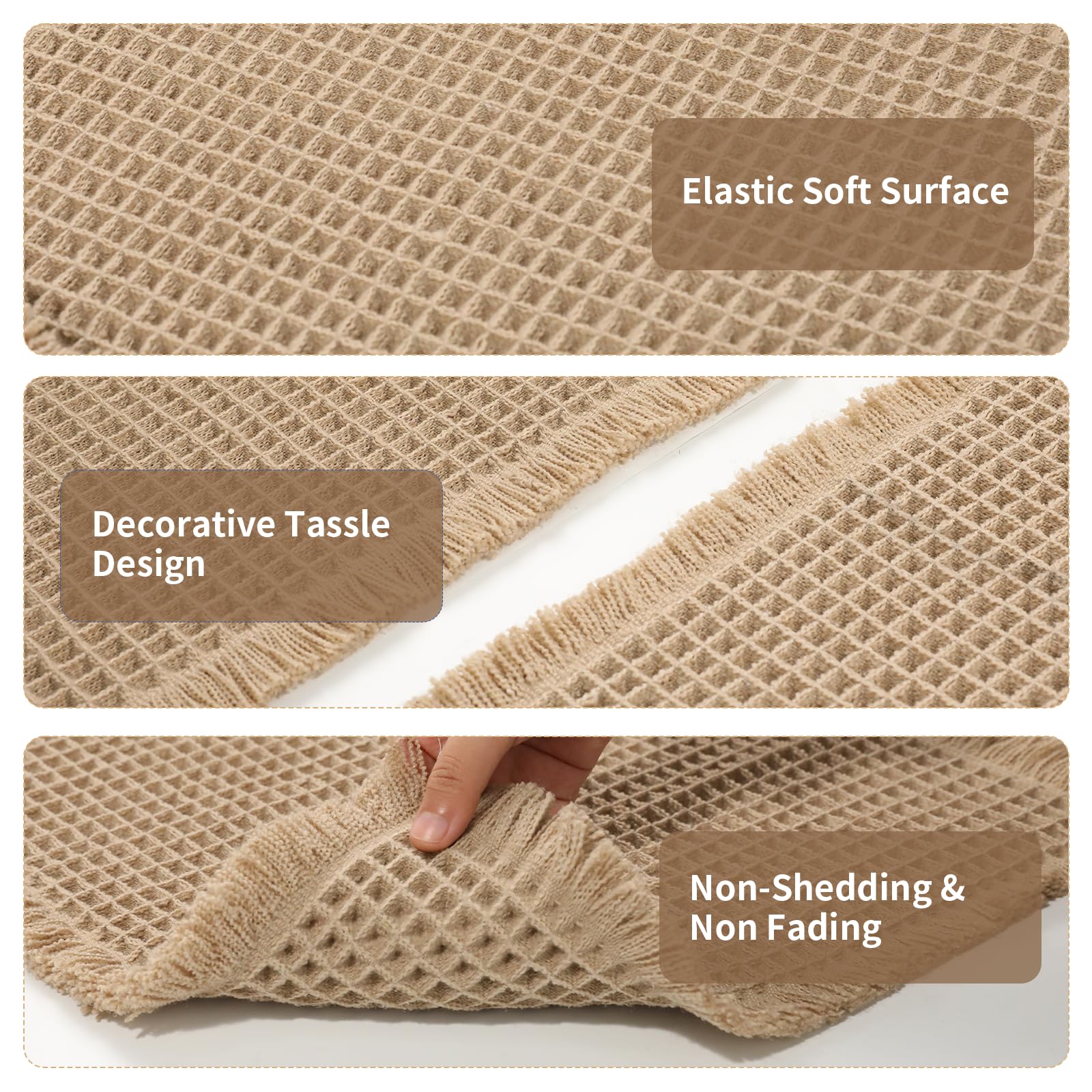VINATO 2 Pezzi Tappeto Bagno Set, 121x50cm + 61x43cm, Antiscivolo Tappeti Bagno in Microfibra a Texture a Waffle | Lavabile in Lavatrice per Bagno, Doccia, WC | Morbido e Assorbente, Kaki