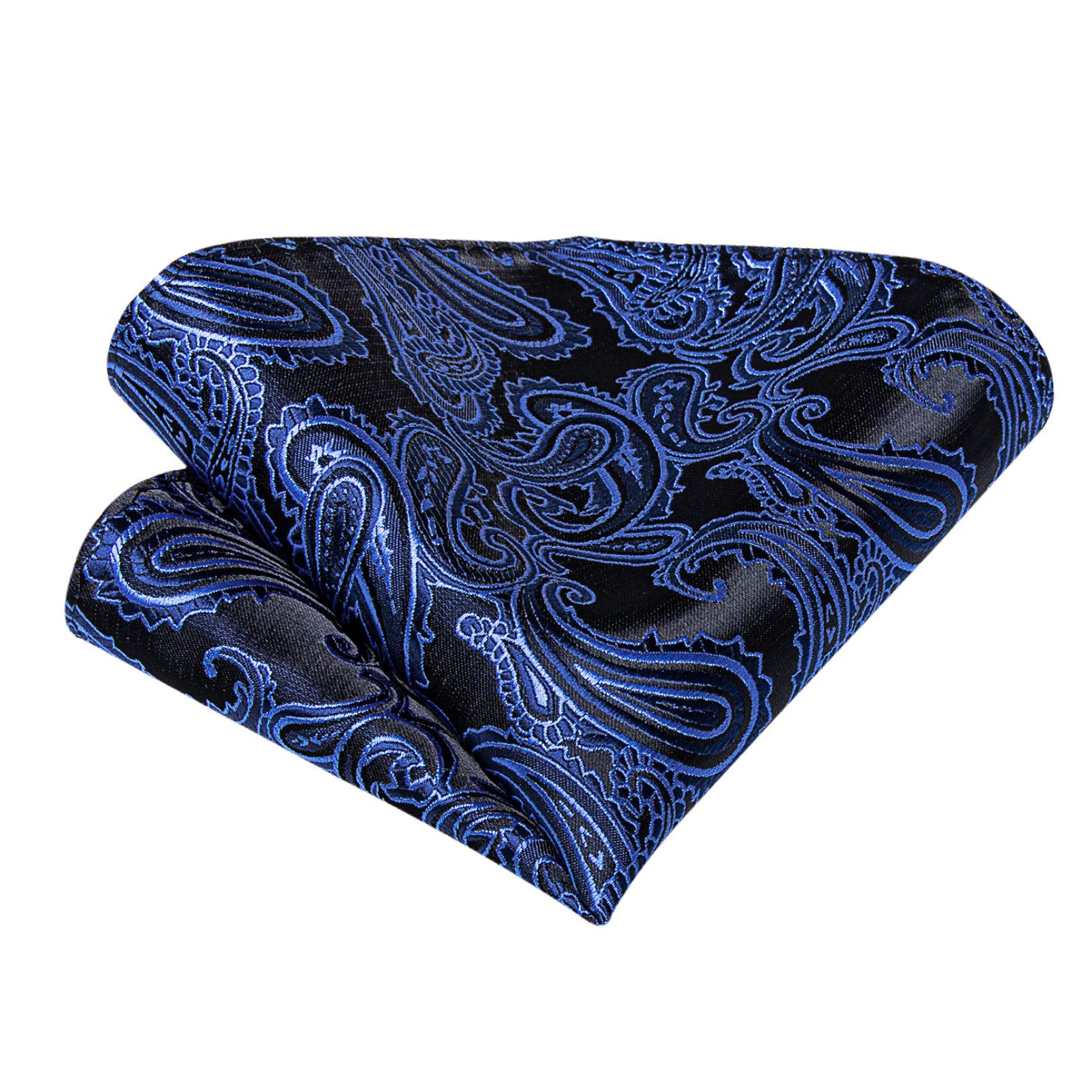 Corbata de los hombres Corbata azul Paisley Floral Hombres Negocios Corbata 8cm Ancho Seda Corbata Broche Set Regalo de los Hombres