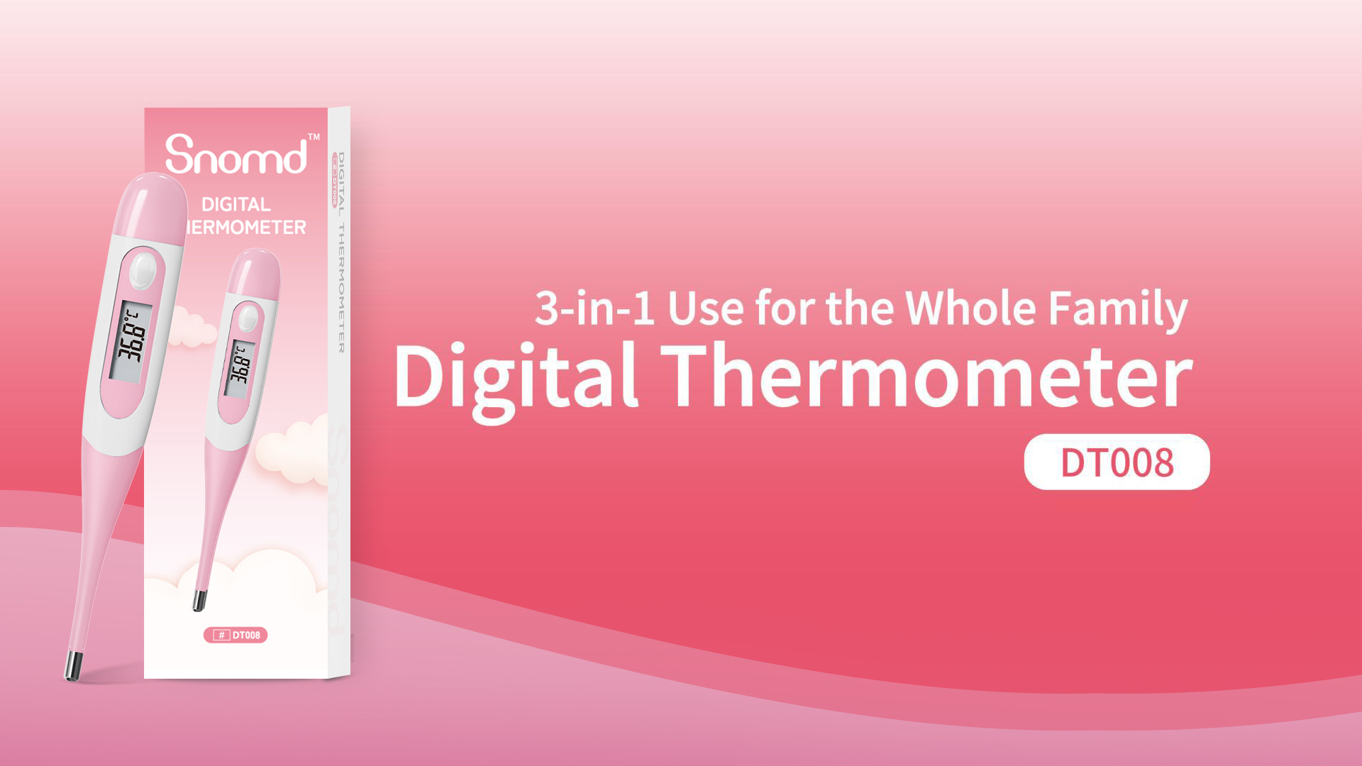 Image of Clinical Digital Thermometer for Adults and Babies, Oral Armpit and Rectal Temperature Thermometer for Fever with Alarm, Flexible Tip
