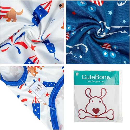 Miniatura 24 de CuteBone Paquete de 2 camisas para perros, ropa suave para mascotas, chaleco de verano transpirable para cachorros pequeños y ropa elástica