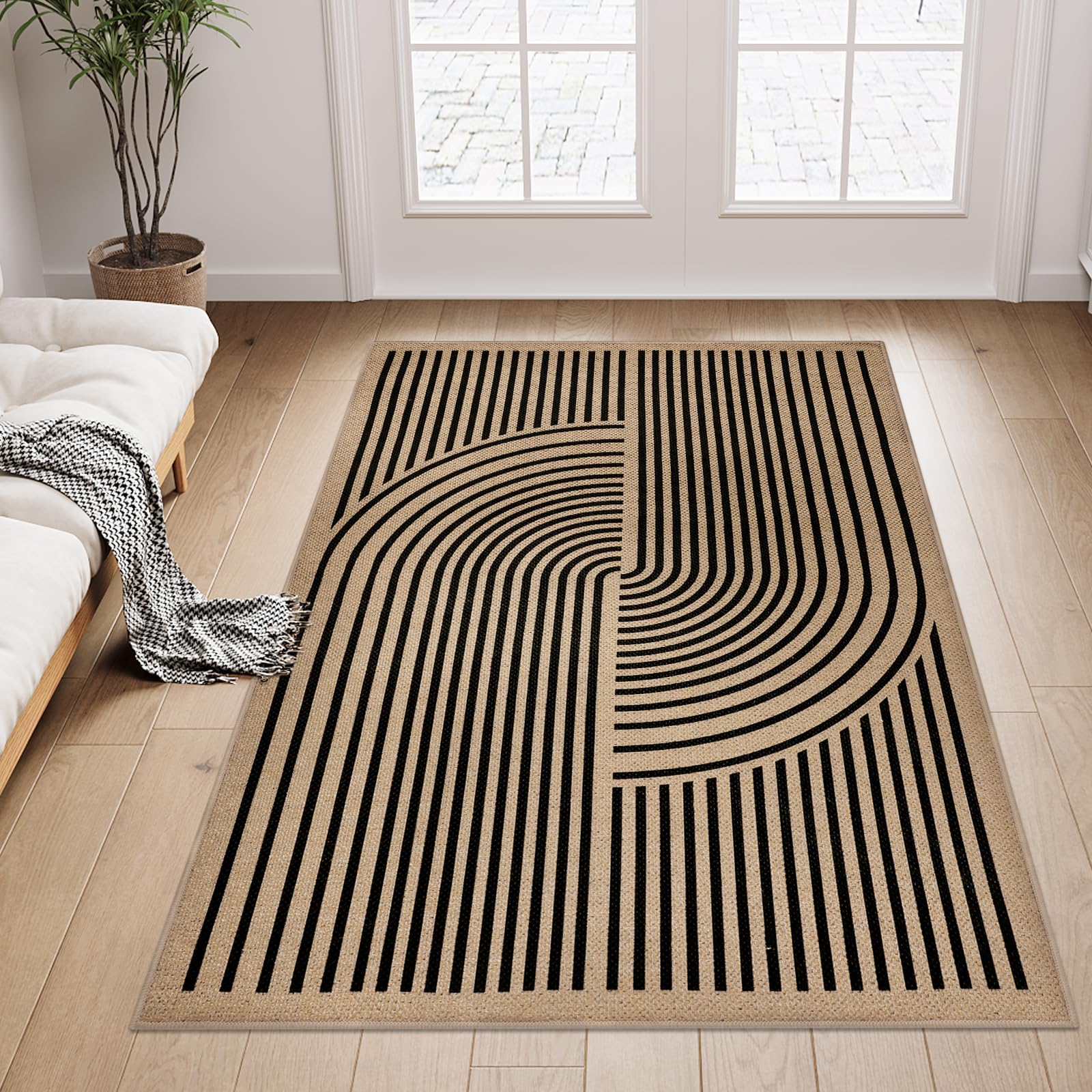 Homcomodar Washable Door Mats Indoor 90 x 150 cm Non Slip Doormats Inside Dirt Trapper Front Door Mat Inside Floor Mat Low Profile Doormat Entrance Rug for Entryway Kitchen Bedroom, Patio, Brown — image 1