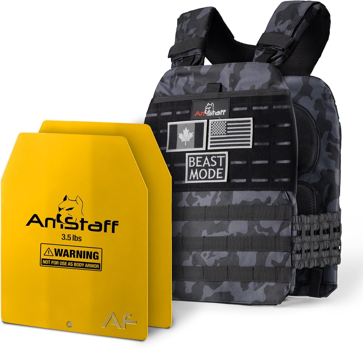 Amstaff Tactical Weighted Vest with Plates Adjustable Weight Vests