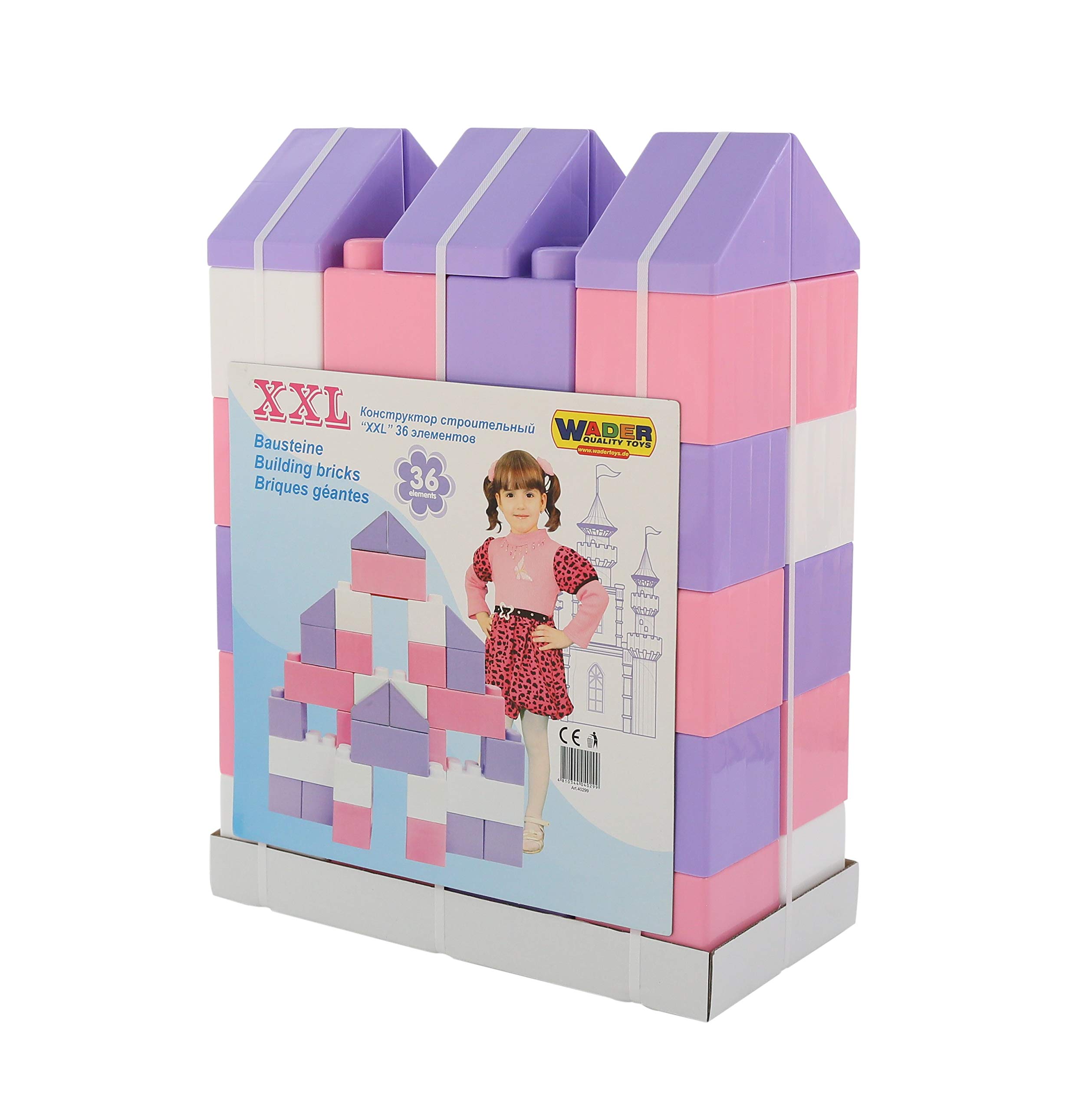 Wader Bausteine Bausteinblock XXL 36 Stück Girls 12M+