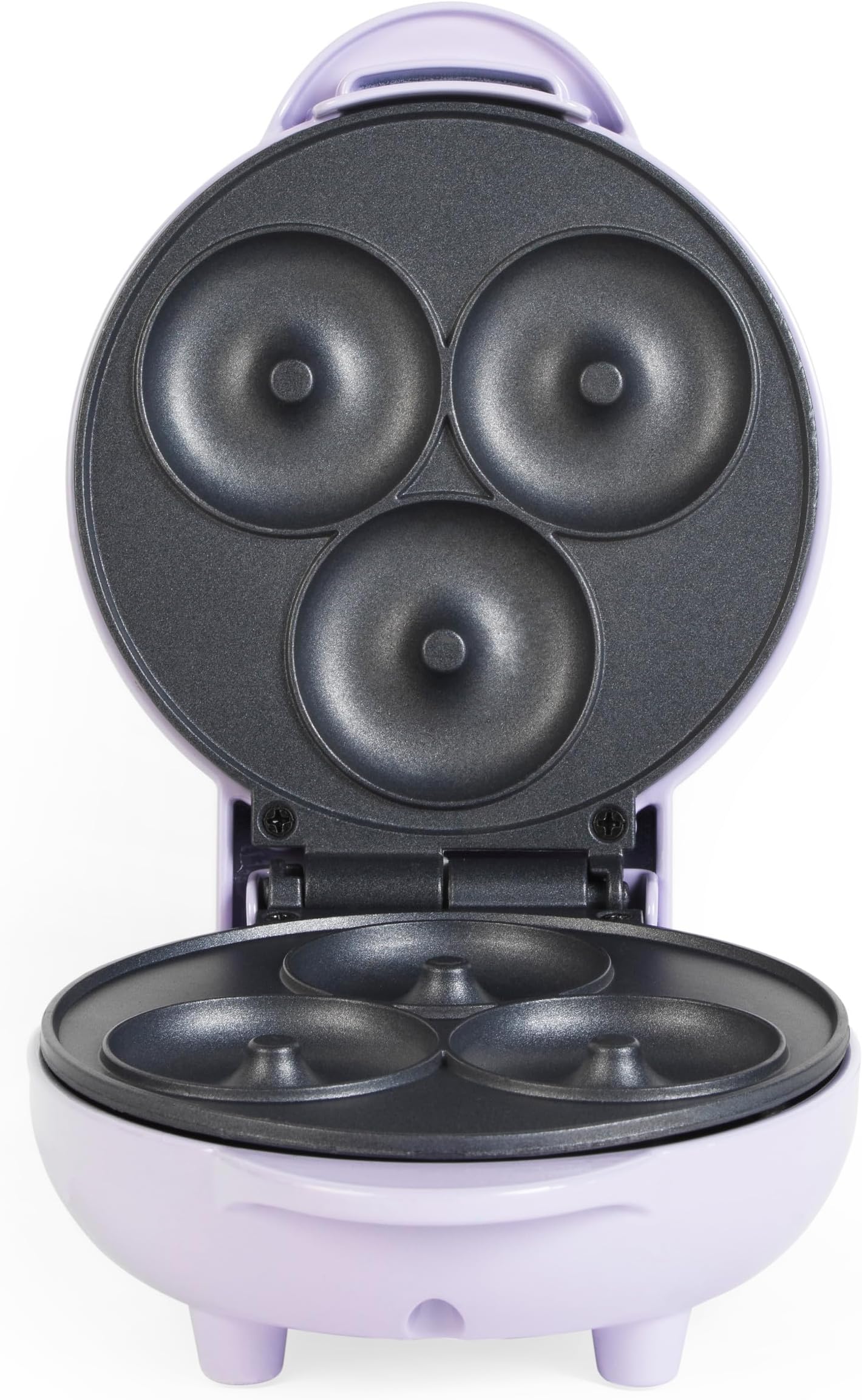 Giles & Posner EK4698GSPP Doughnut Maker – Non-Stick Cooking Plates, Mini Donut Machine for 3 Donuts, Easy Clean Snack Dessert Making for Kids, Vegan, Breakfast Doughnuts, Sorbet Pastel Purple, 500 W