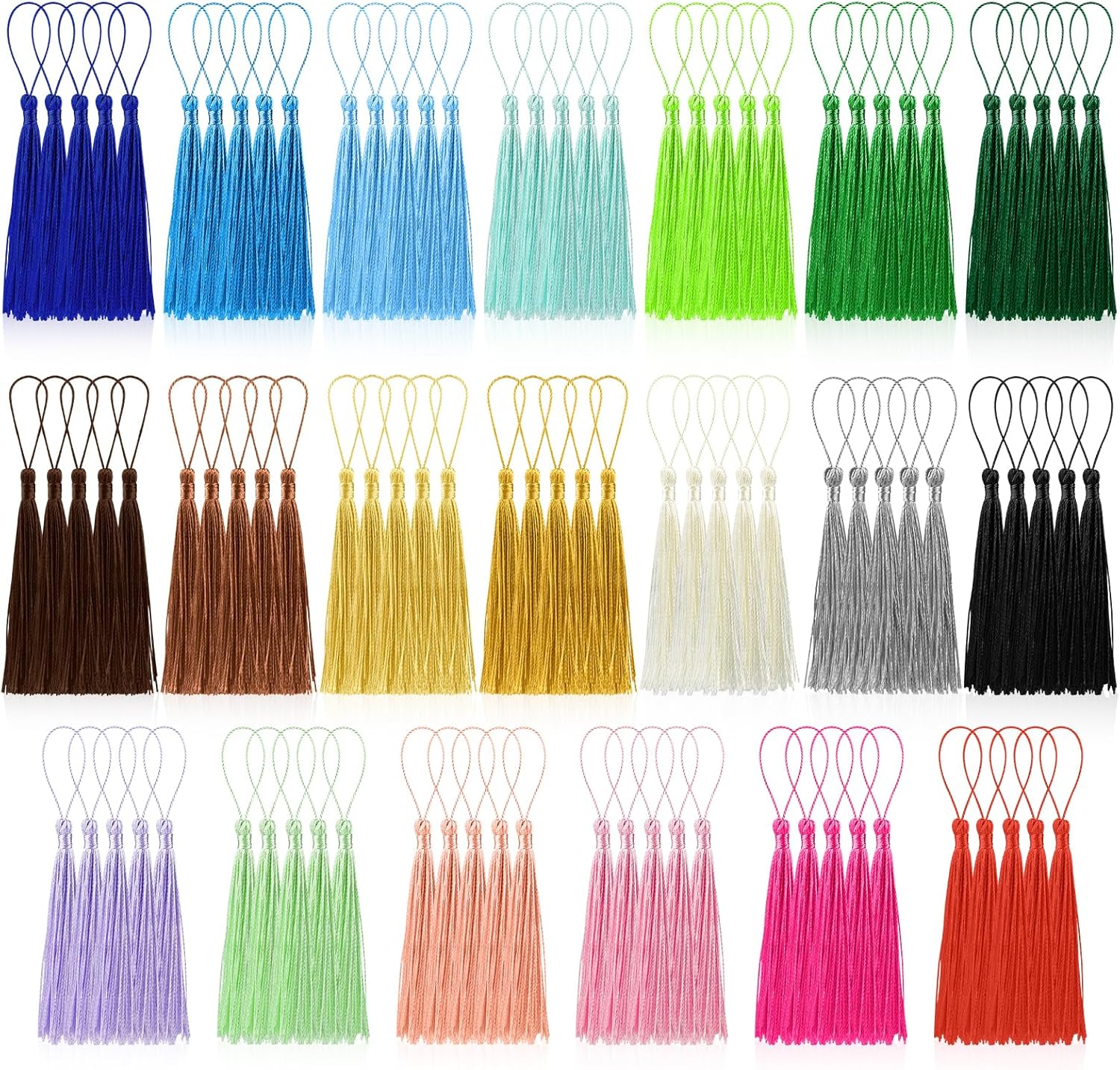 Amazon.com: BOUBONI 100 Pcs Bookmark Tassels Bulk 20 Colors Soft Craft ...