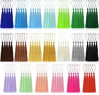 100 Pcs Bookmark Tassels Bulk 20 Colors Soft Craft Silky Handmade Mini T...