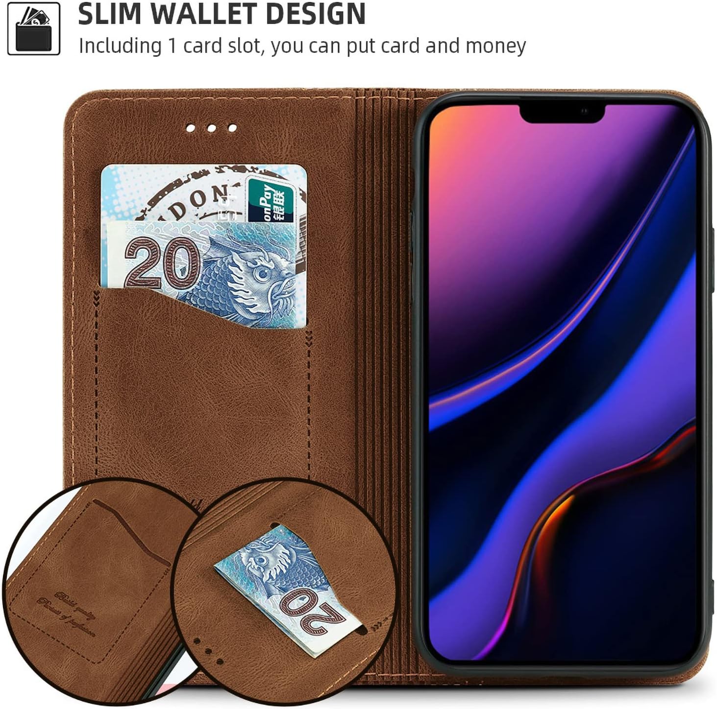 AKABEILA Case for OnePlus Nord CE 3 5G Premium PU Leather Flip Wallet Case with Magnetic Closure Kickstand Card Slots Folio Mobile Phone Case Cover Protective Case Light Brown
