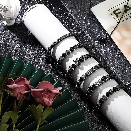 Miniatura 4 de King Crown - 40 cuentas redondas de diamantes de imitación de circón Cuentas espaciadoras de cubo de corte de diamante de circonita cúbica para