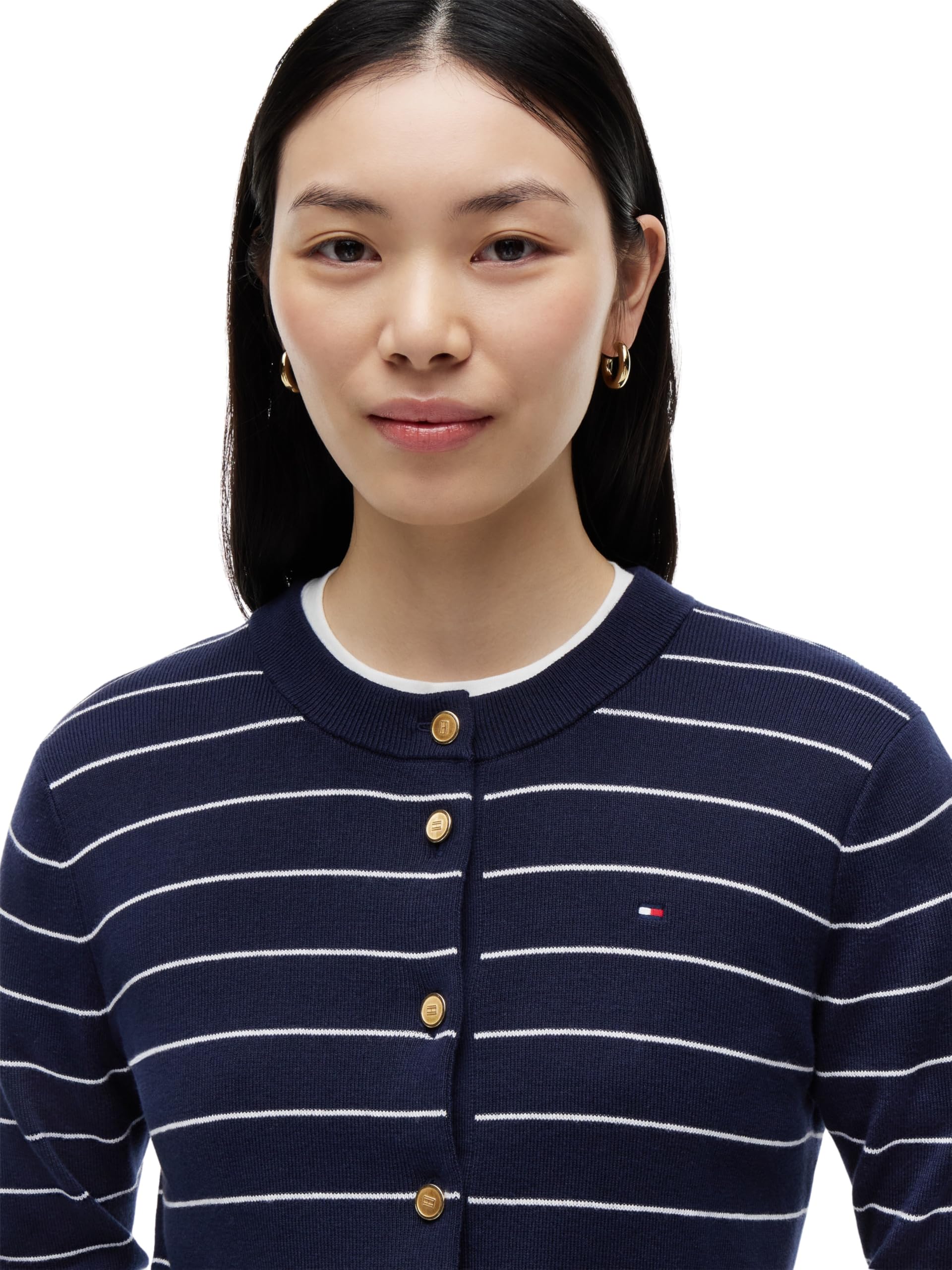 Tommy Hilfiger Jersey Stitch Cardigan Ww0ww51115 Suéter cárdigan Mujer (Pack de 1)