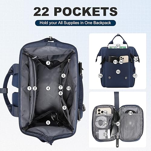 Miniatura 2 de Mochila para laptop para mujer, mochila de viaje para trabajo, escuela, escuela, escuela, negocios, computadora, bolsa de enfermería, bolsa de