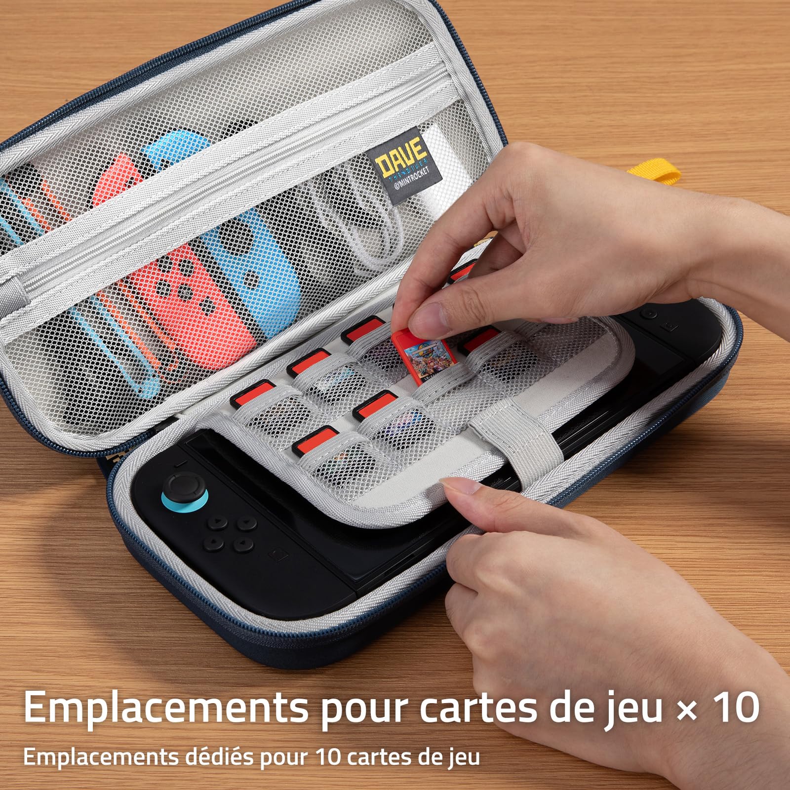 Funlab Étui de Transport pour Console Nintendo Switch 2, Sac de Voyage avec 10 Cartouches de Jeu, Intérieur Doux et Poche Filet, Dave The Diver Case Peut Contenir Une Variété D'accessoires Switch 2