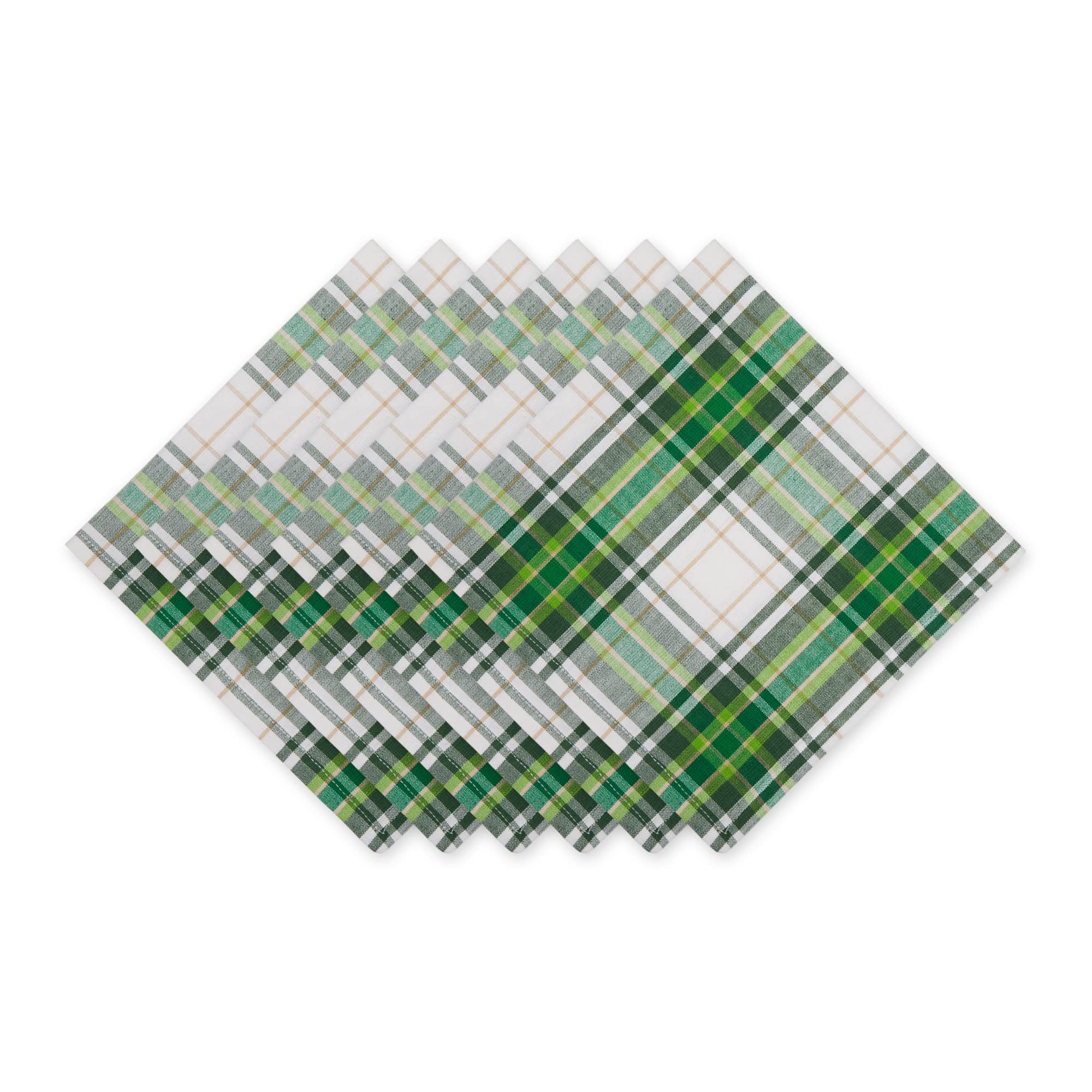 DII St. Patrick's Day Collection Tabletop, Napkin Set, 20x20, St. Paddy Plaid, 6 Piece